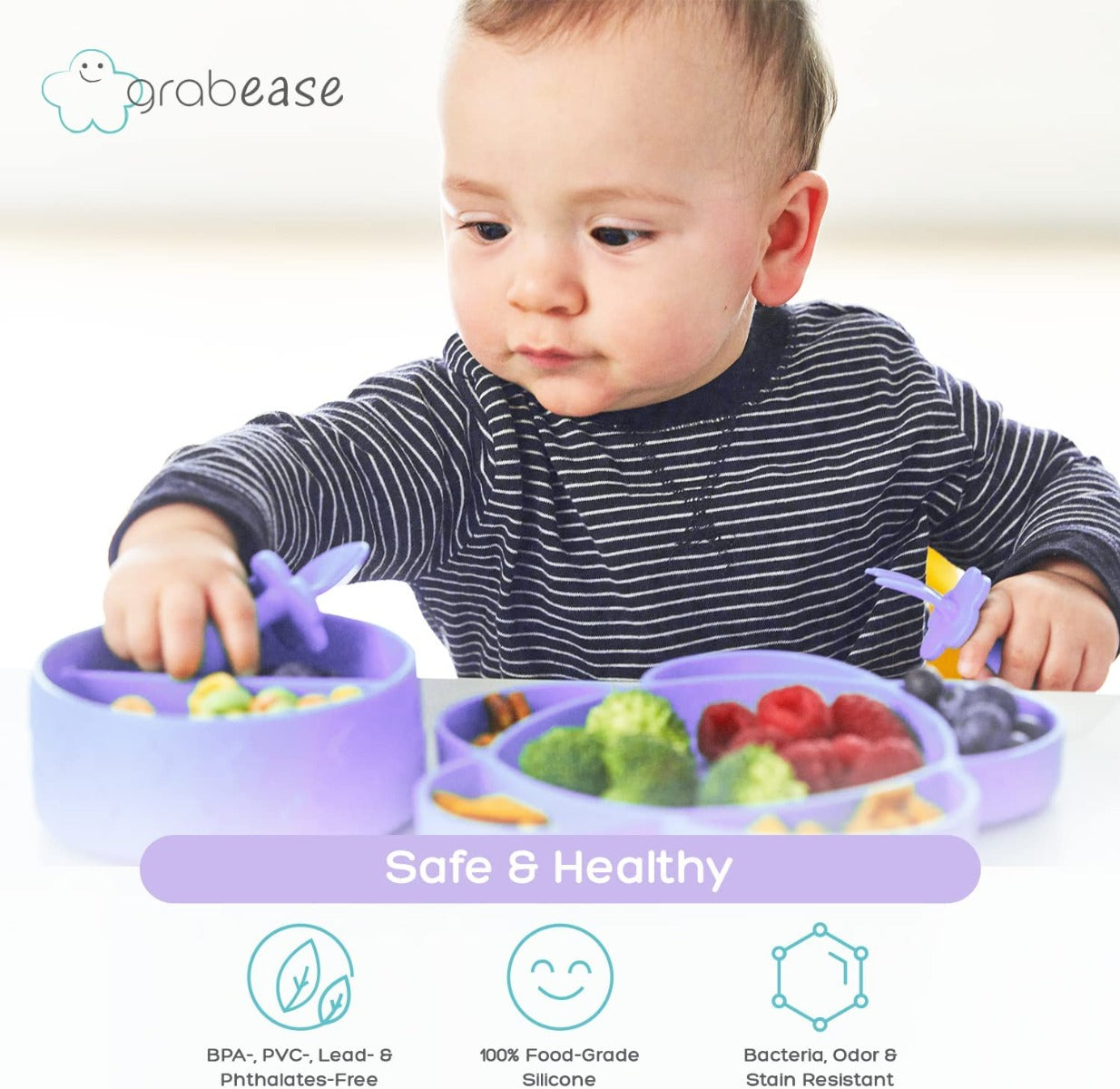 Grabease Silicone Suction Cloud Plate (5 Colors) - Pupsik Singapore