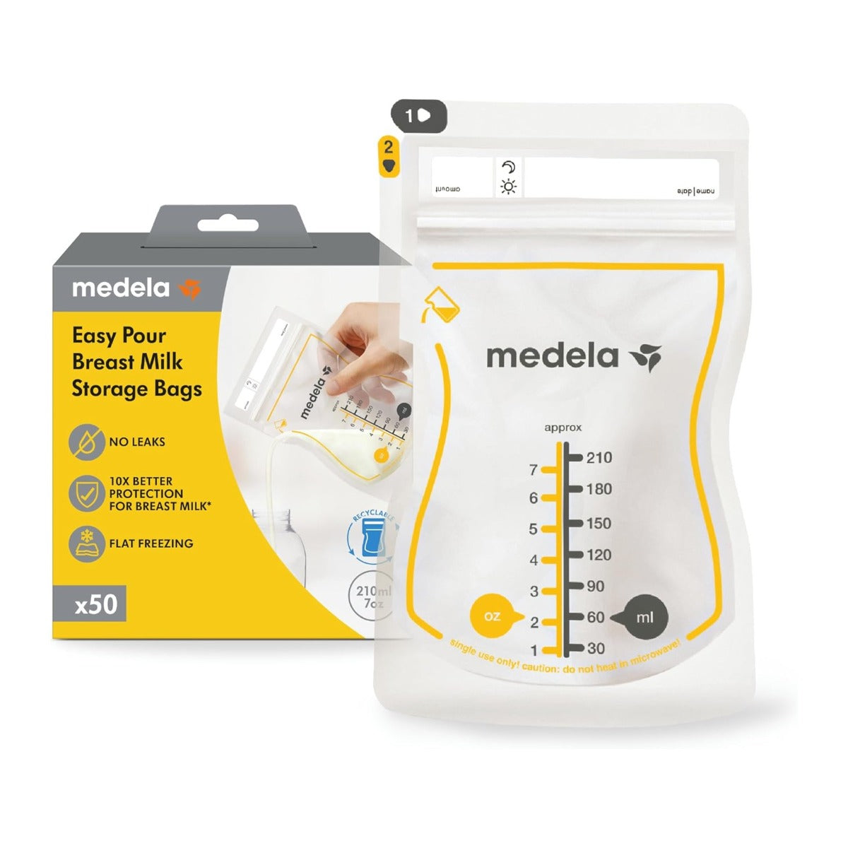 Medela Easy Pour Breast Milk Storage Bags (50 bags) - EU Version