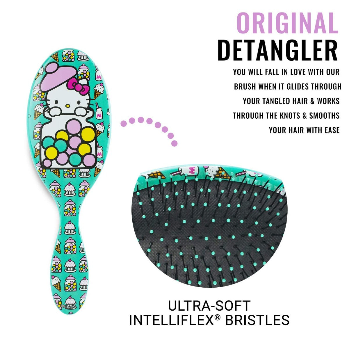 Wet Brush Detangler Brush Hello Kitty (2 Designs) - Pupsik Singapore