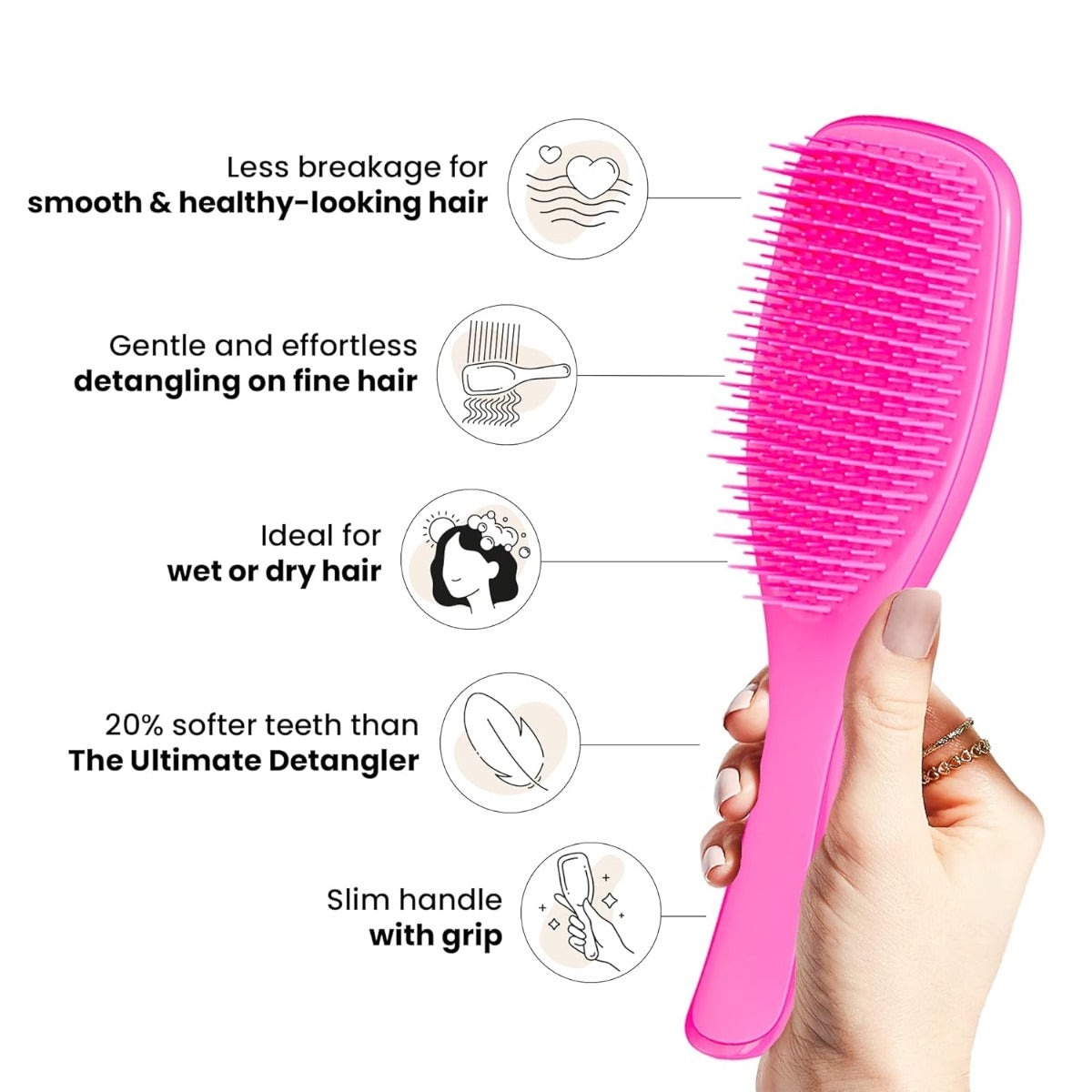 Tangle Teezer The Ultimate Detangler Regular Hairbrush, Fine & Fragile (6 Colors)