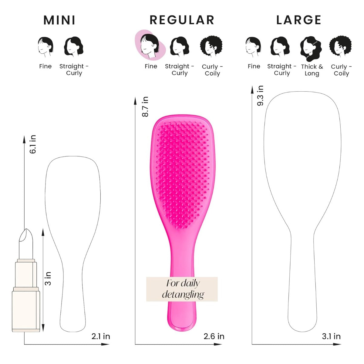 Tangle Teezer The Ultimate Detangler Regular Hairbrush, Fine & Fragile (6 Colors)