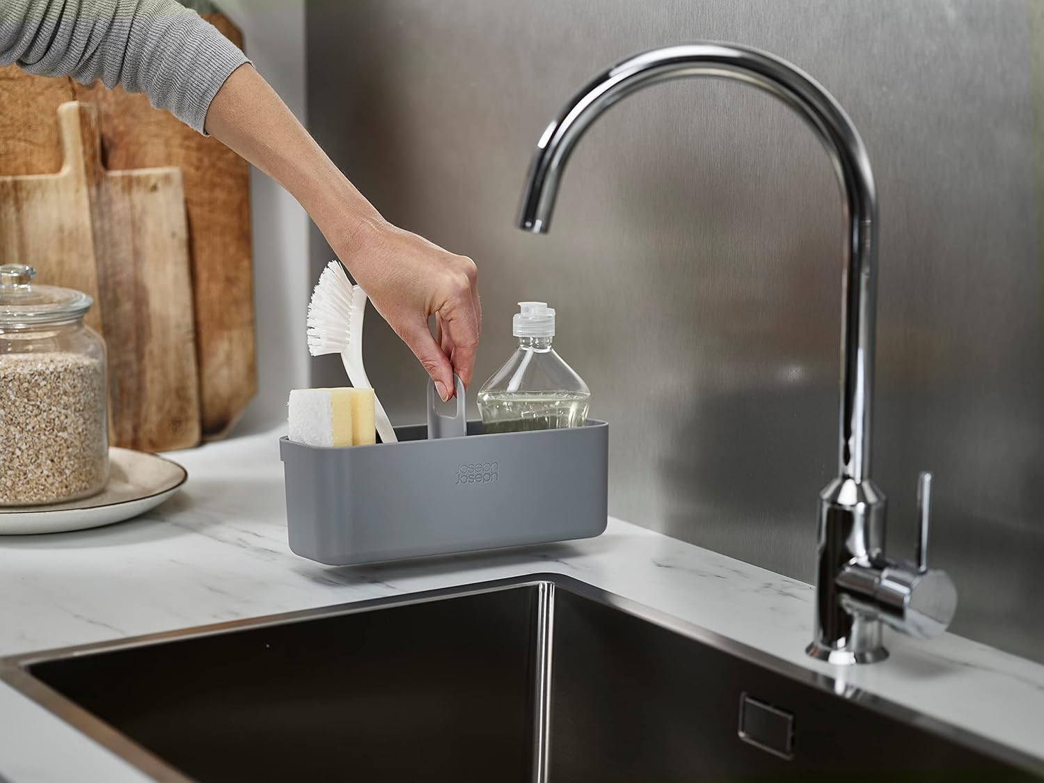 Joseph Joseph DoorStore In-Cupboard Sink Tidy - Grey