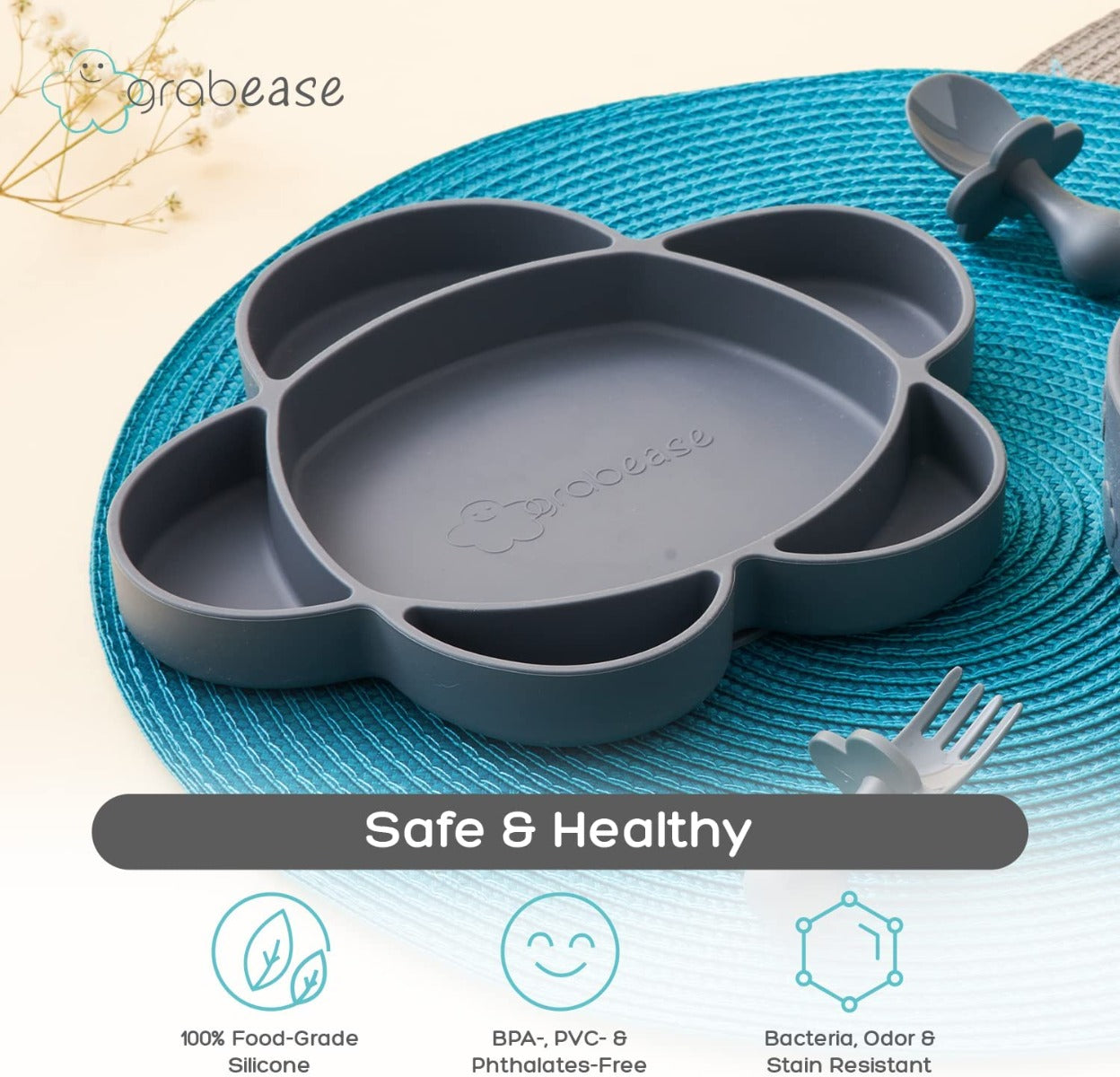 Grabease Silicone Suction Cloud Plate (5 Colors)