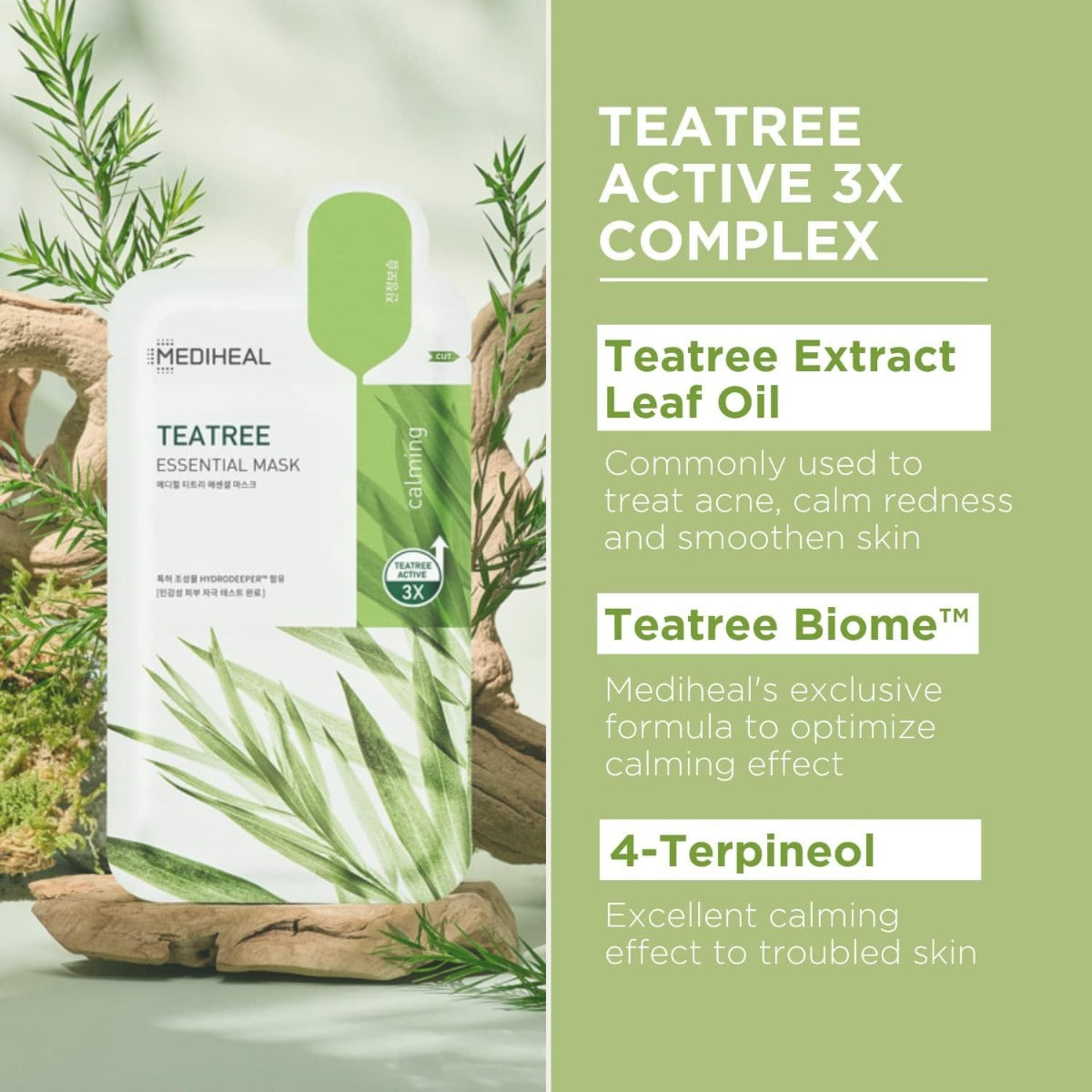 Mediheal Teatree Essential Mask, Pack of 10 (Exp 10/27)