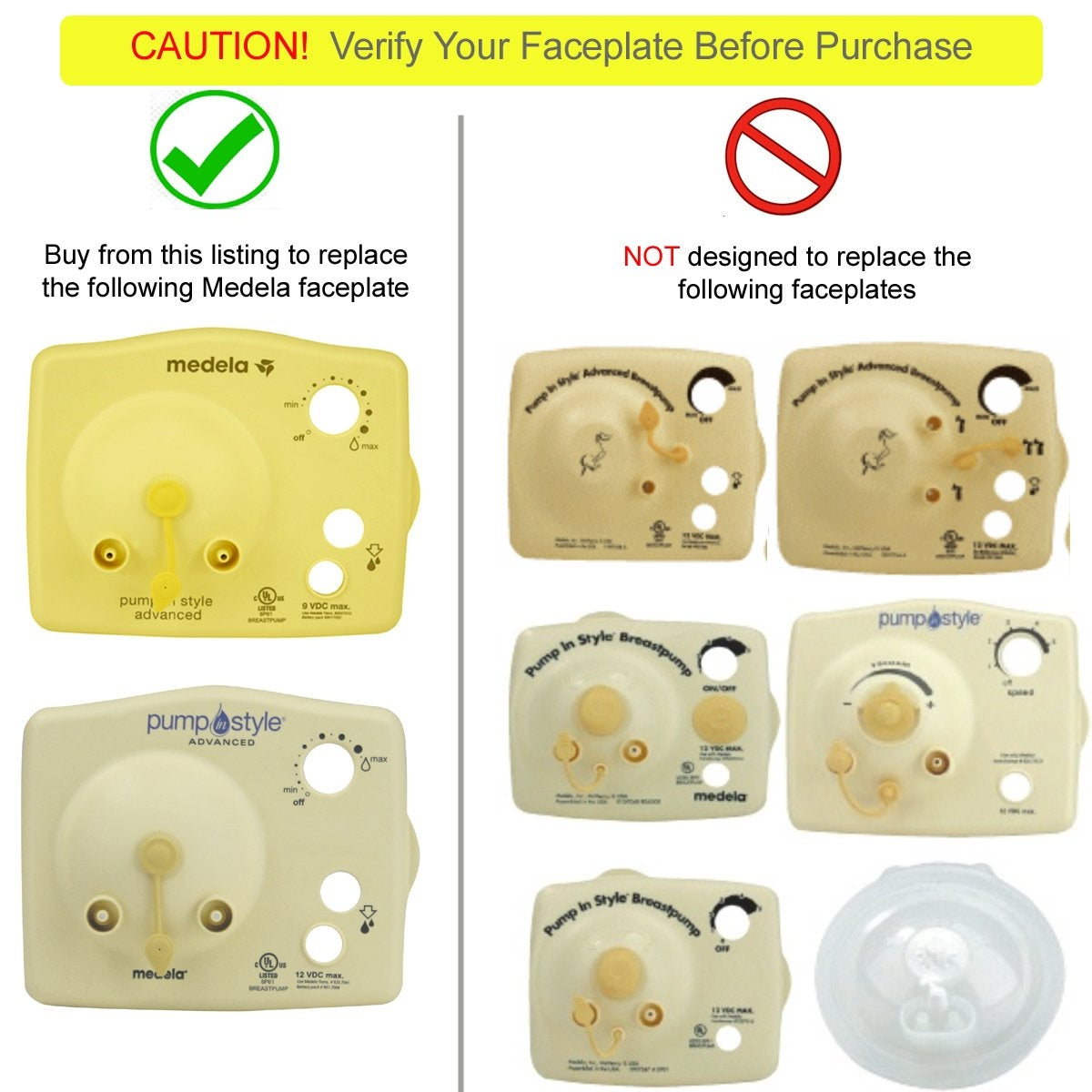 Maymom Diaphragm Cap Faceplate for Medela Pump In Style Advanced - Clear
