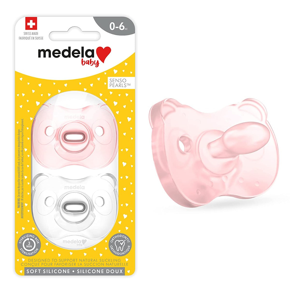 Medela Soft Silicone Soother, 2pk (0-6M) - 2 Colors