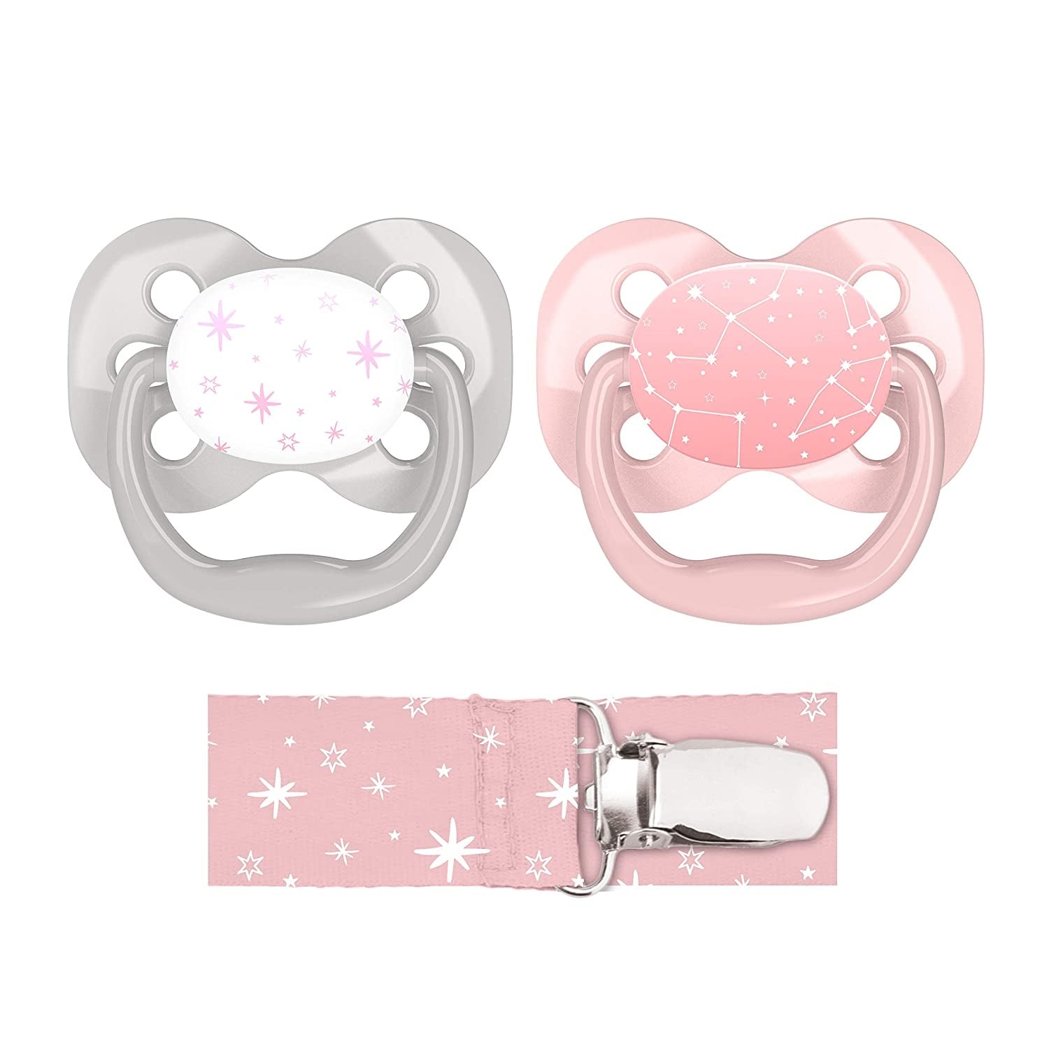 Dr. Brown's Advantage Baby Pacifiers with Clip - Stage 1 (0-6m) (2pc) - Pink
