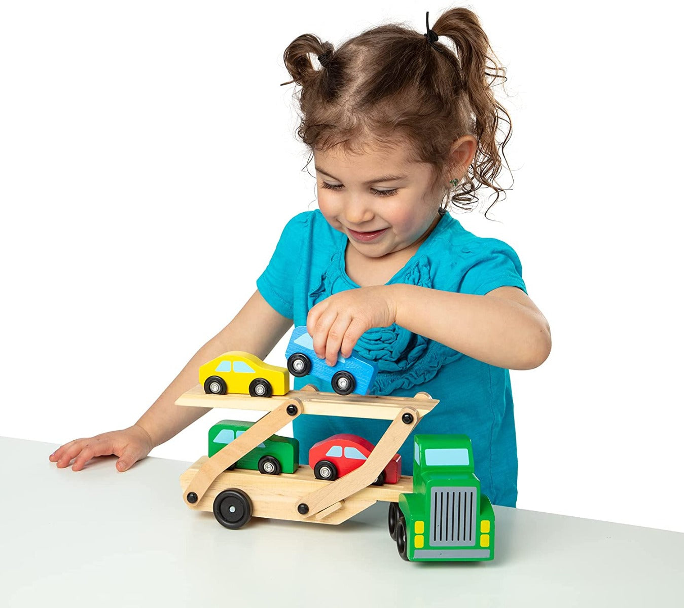 Melissa & Doug Car Carrier Truck & Cars Wooden Toy Set