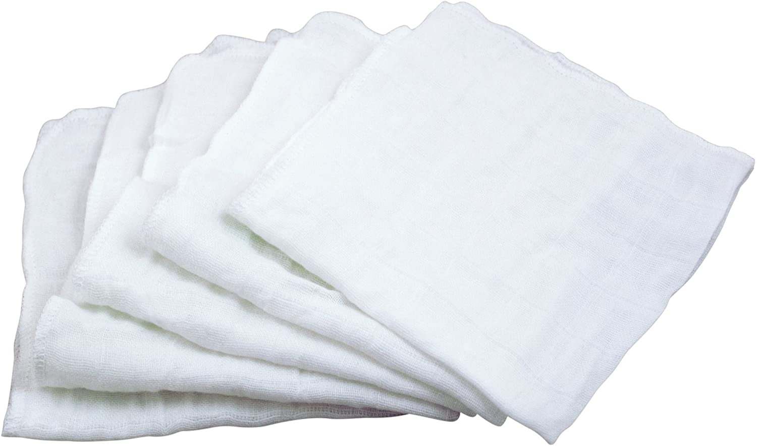 Green Sprouts Organic Cotton Muslin Face Cloths (5pk) - White - Pupsik Singapore
