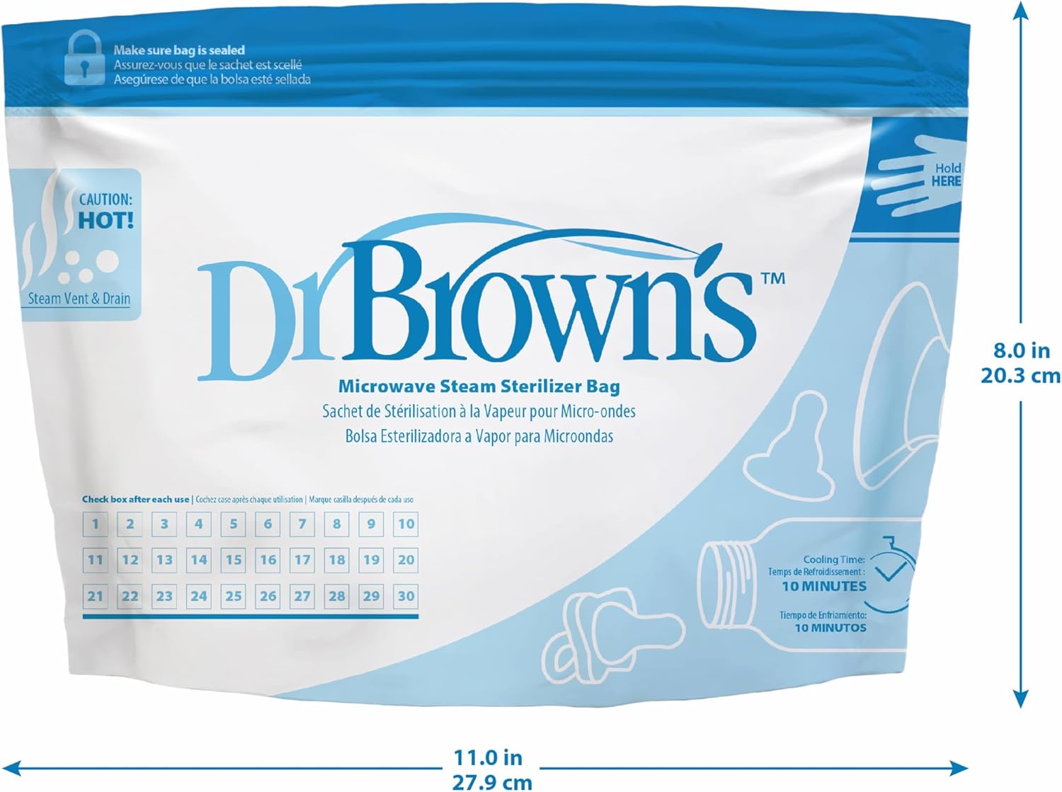 Dr. Brown's Microwave Steam Sterilizer Bags, 5 pack