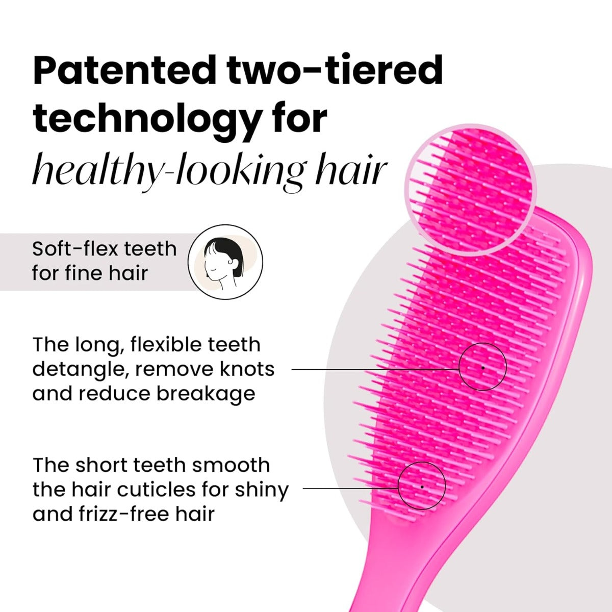 Tangle Teezer The Ultimate Detangler Regular Hairbrush, Fine & Fragile (6 Colors)