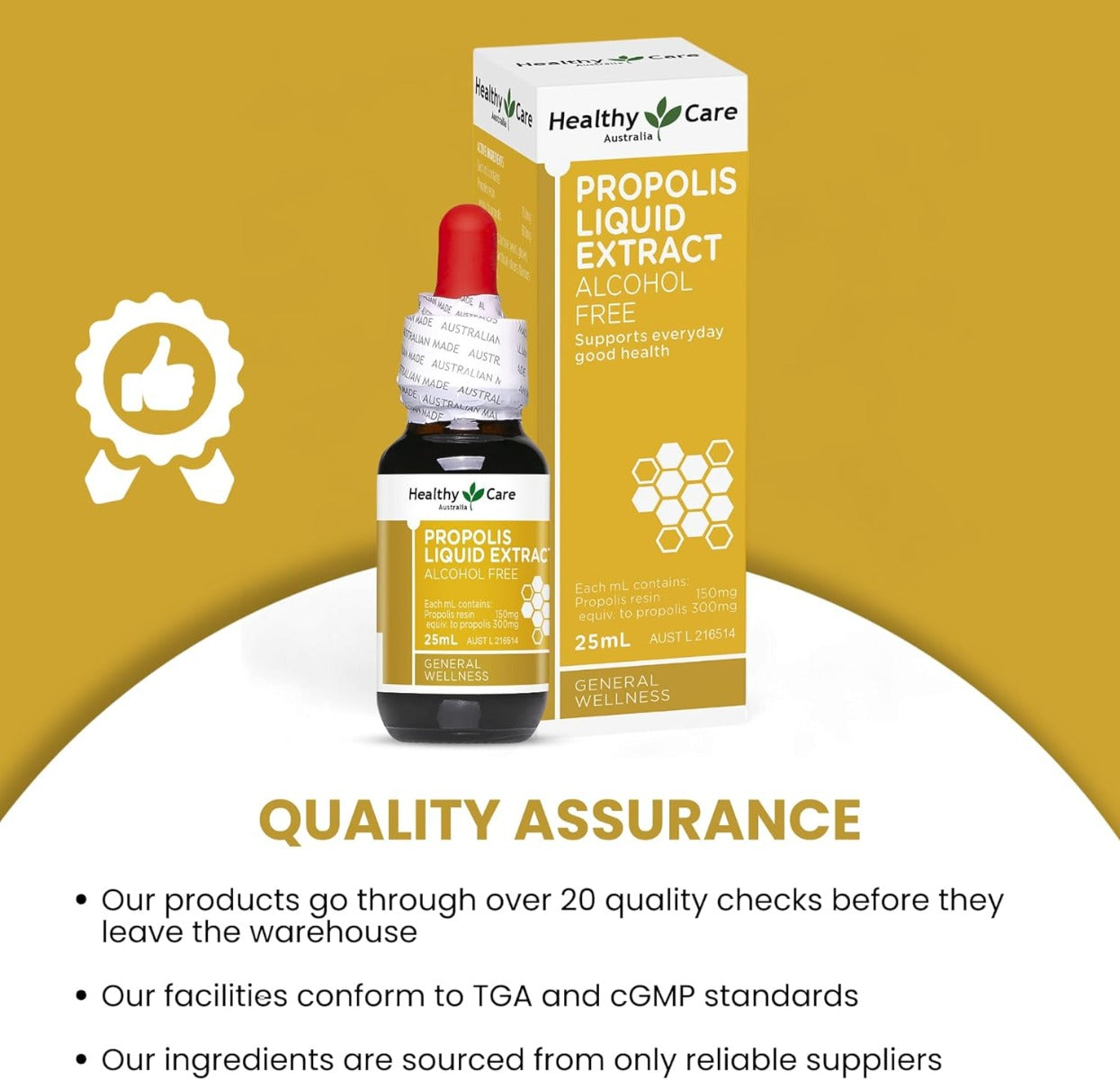 Healthy Care Propolis Liquid Extract - Alcohol-Free, 25ml (Exp 09/27)