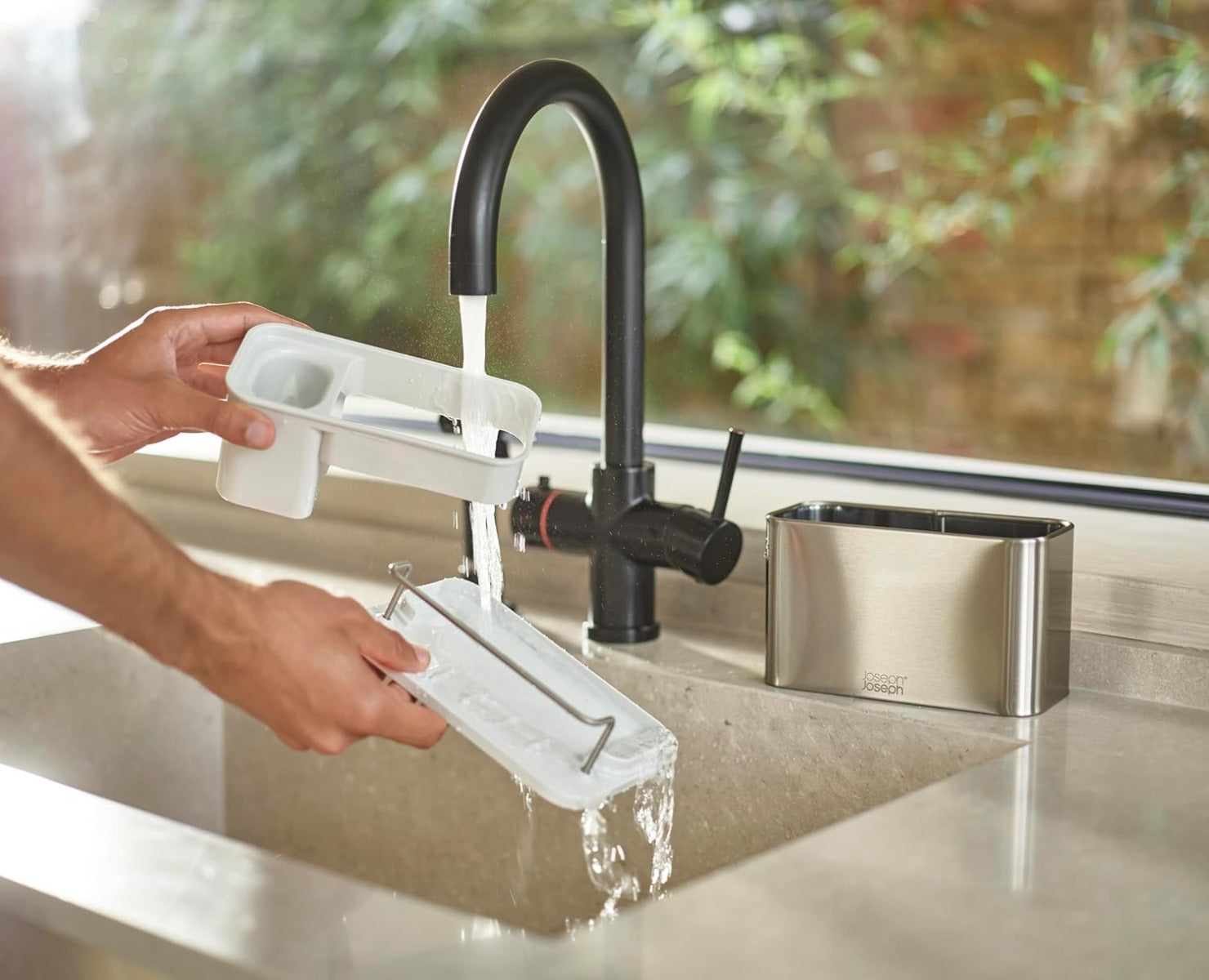 Joseph Joseph Surface Sink Tidy Stainless-Steel Sink Caddy (2 Colors) - Pupsik Singapore