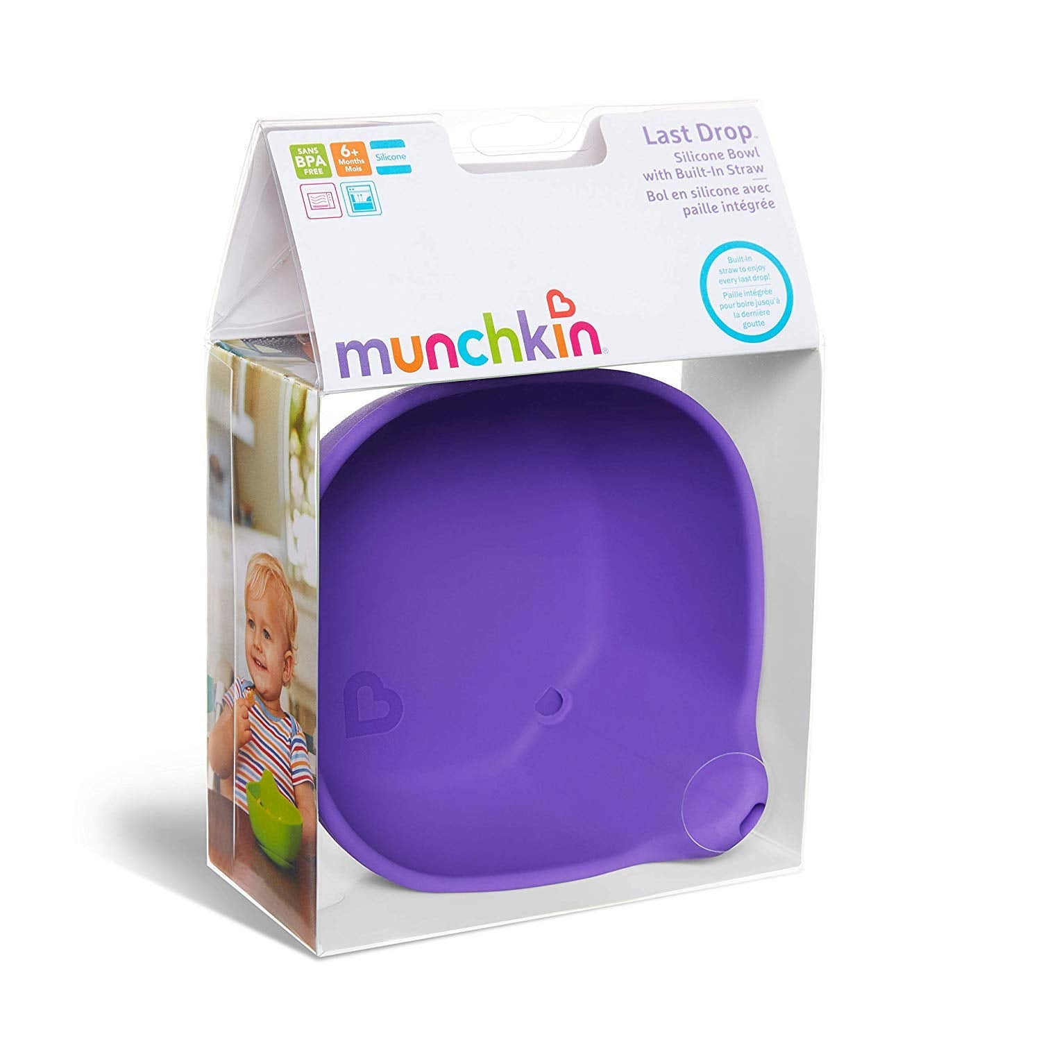 Munchkin Last Drop Silicone Straw Bowl - Pupsik Singapore