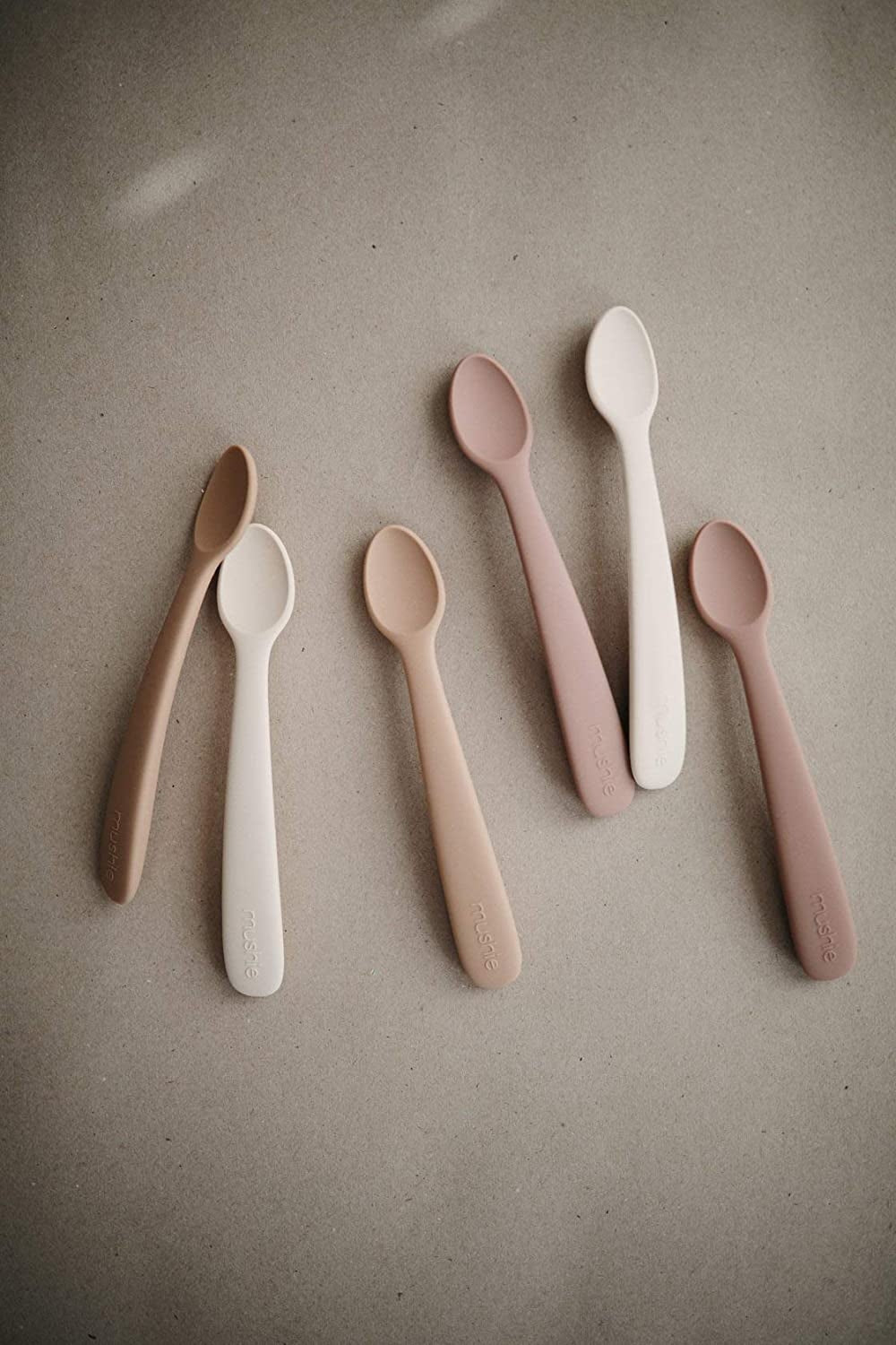 Mushie Silicone Feeding Baby Spoons (2pk) (9 Colours) - Pupsik Singapore