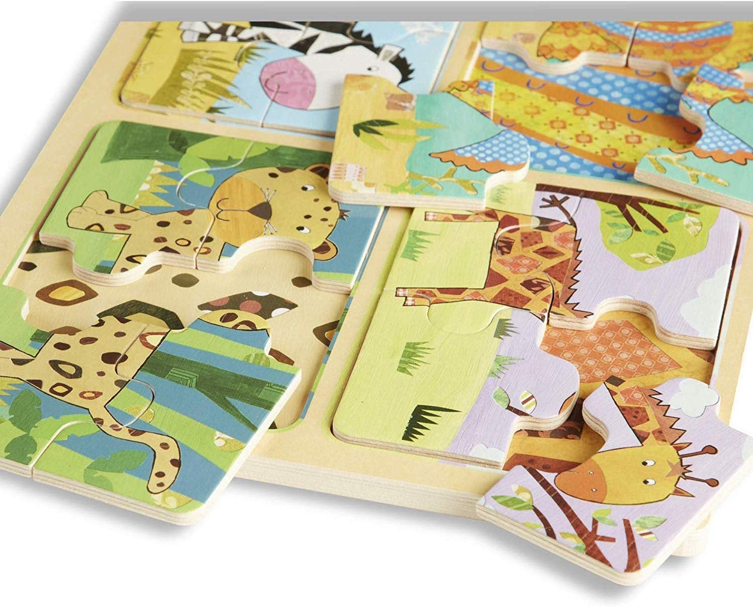 Melissa & Doug Natural Play Wooden Puzzle - Animal Patterns
