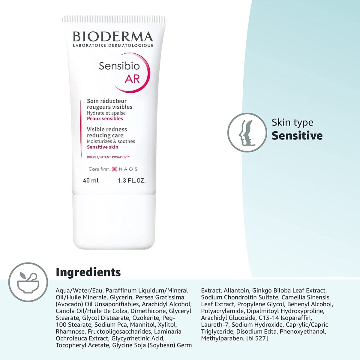 Bioderma Sensibio AR Redness Care Cream, 40ml (exp 01/27) - Pupsik Singapore