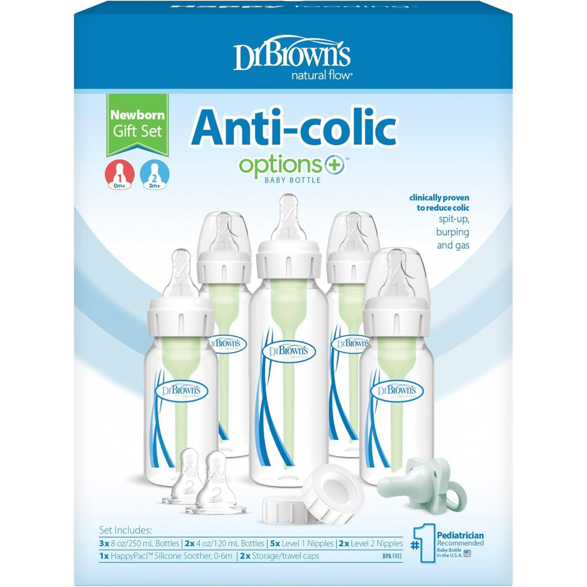Dr. Brown's Options+ PLUS Narrow-Neck PP Bottle Newborn Feeding Set
