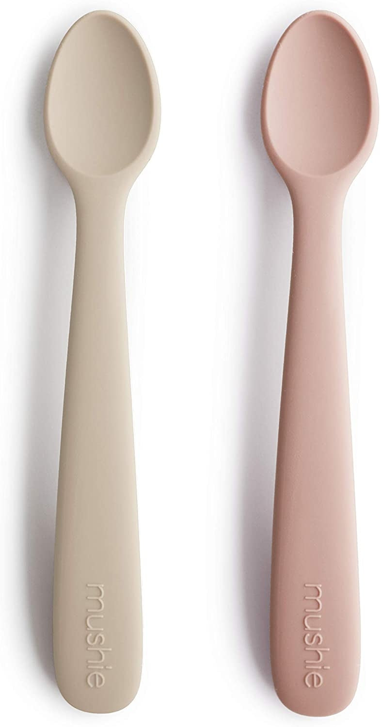Mushie Silicone Feeding Baby Spoons (2pk) (9 Colours) - Pupsik Singapore