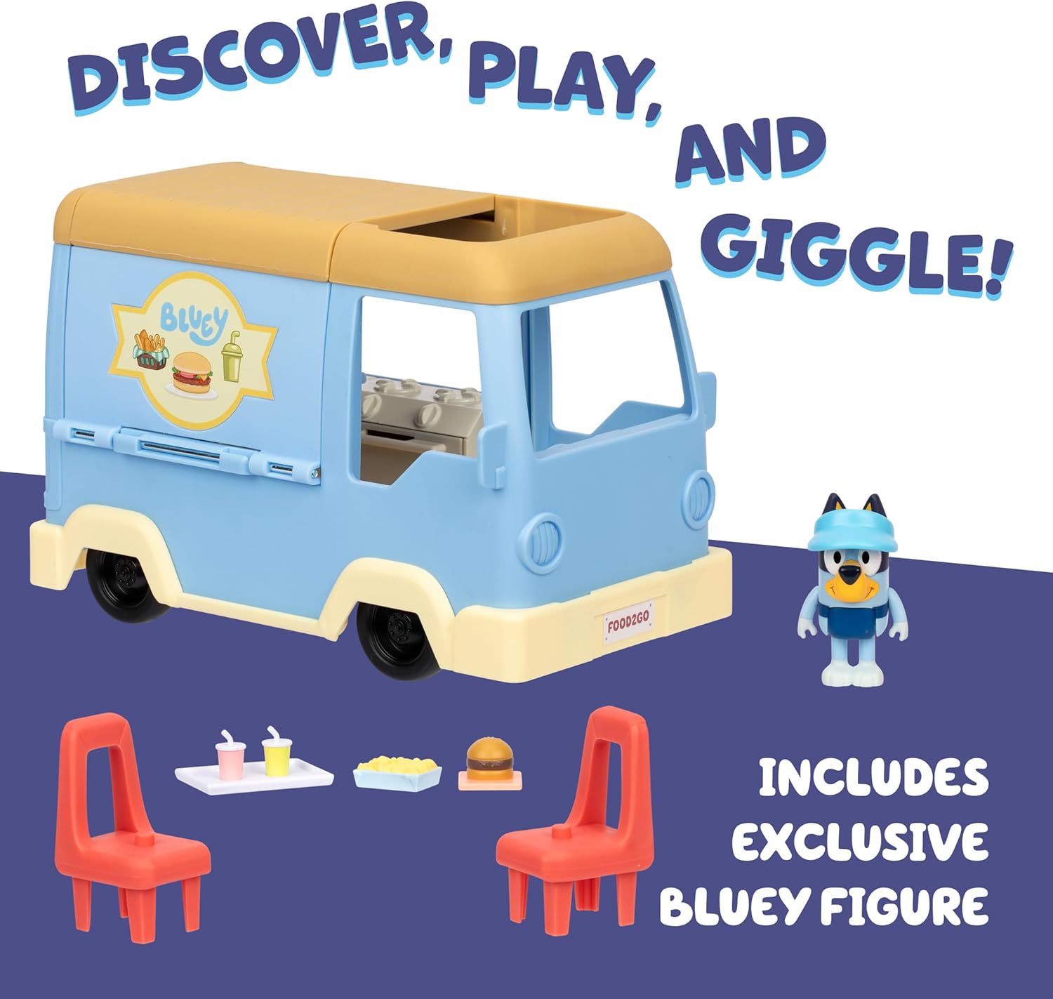 Bluey Lets Play Chef Food Truck Toy Vehicle Playset