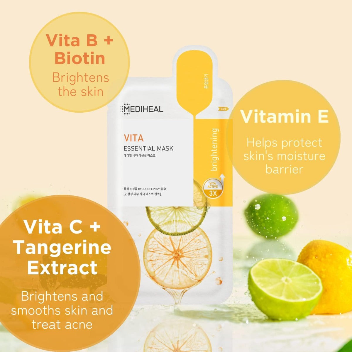 Mediheal Vita Essential Mask, Pack of 10 (Exp 10/27)