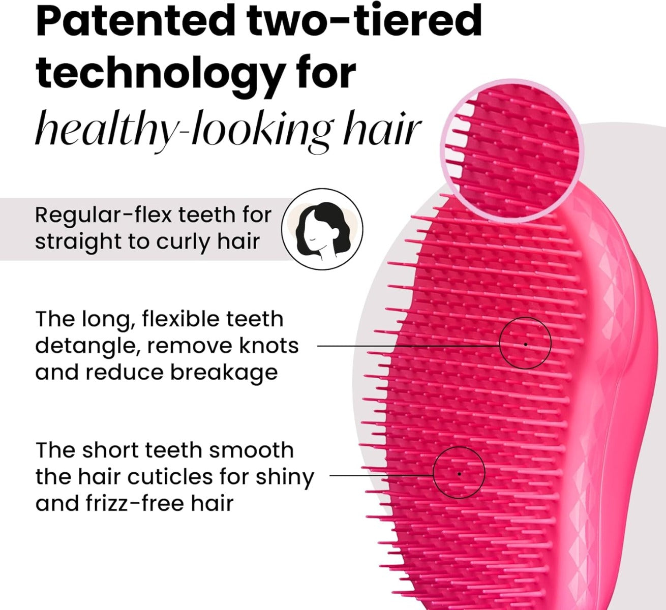 Tangle Teezer Original Detangling Hairbrush, Straight & Curly (6 Designs)