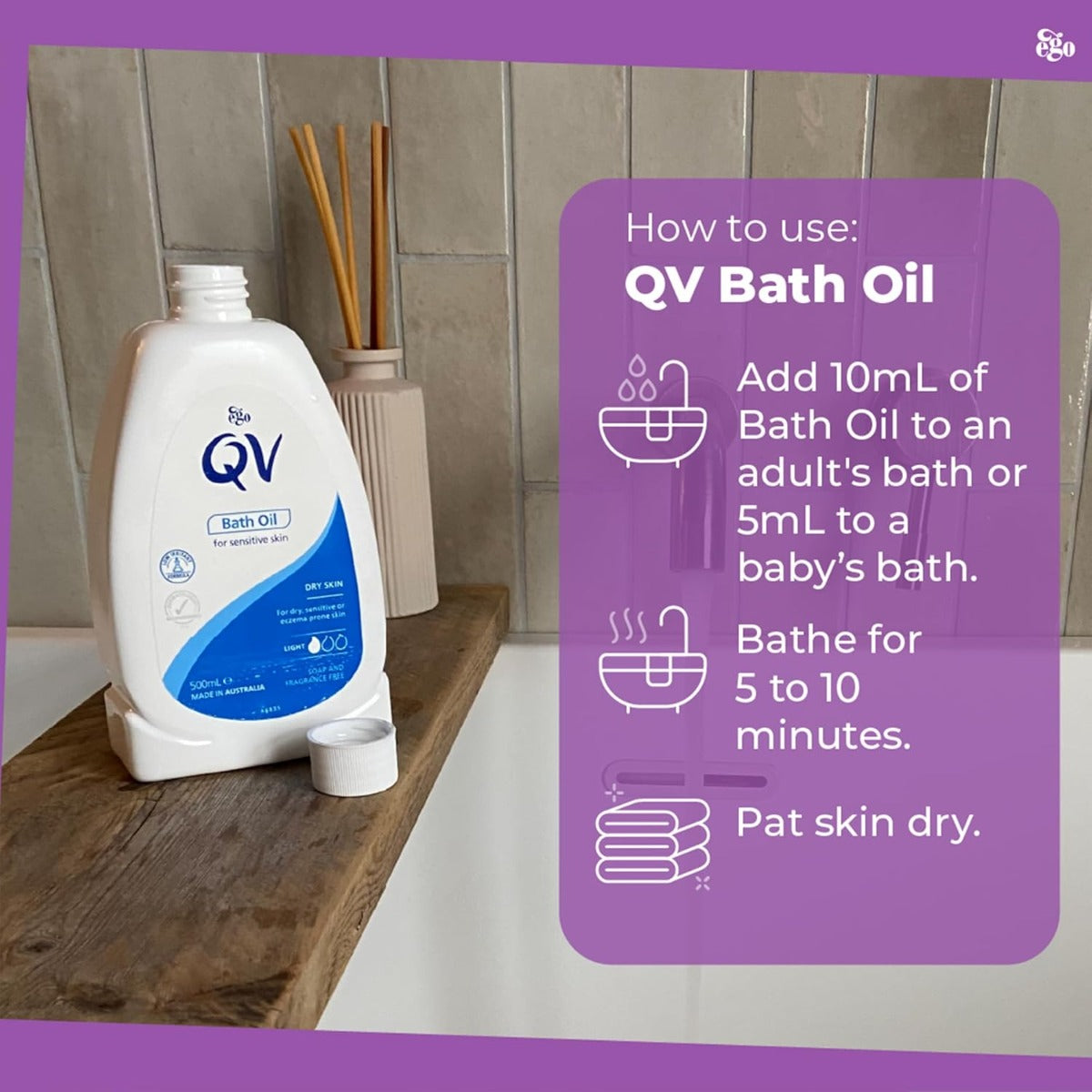 QV Bath Oil, 500ml (Exp 02/28)