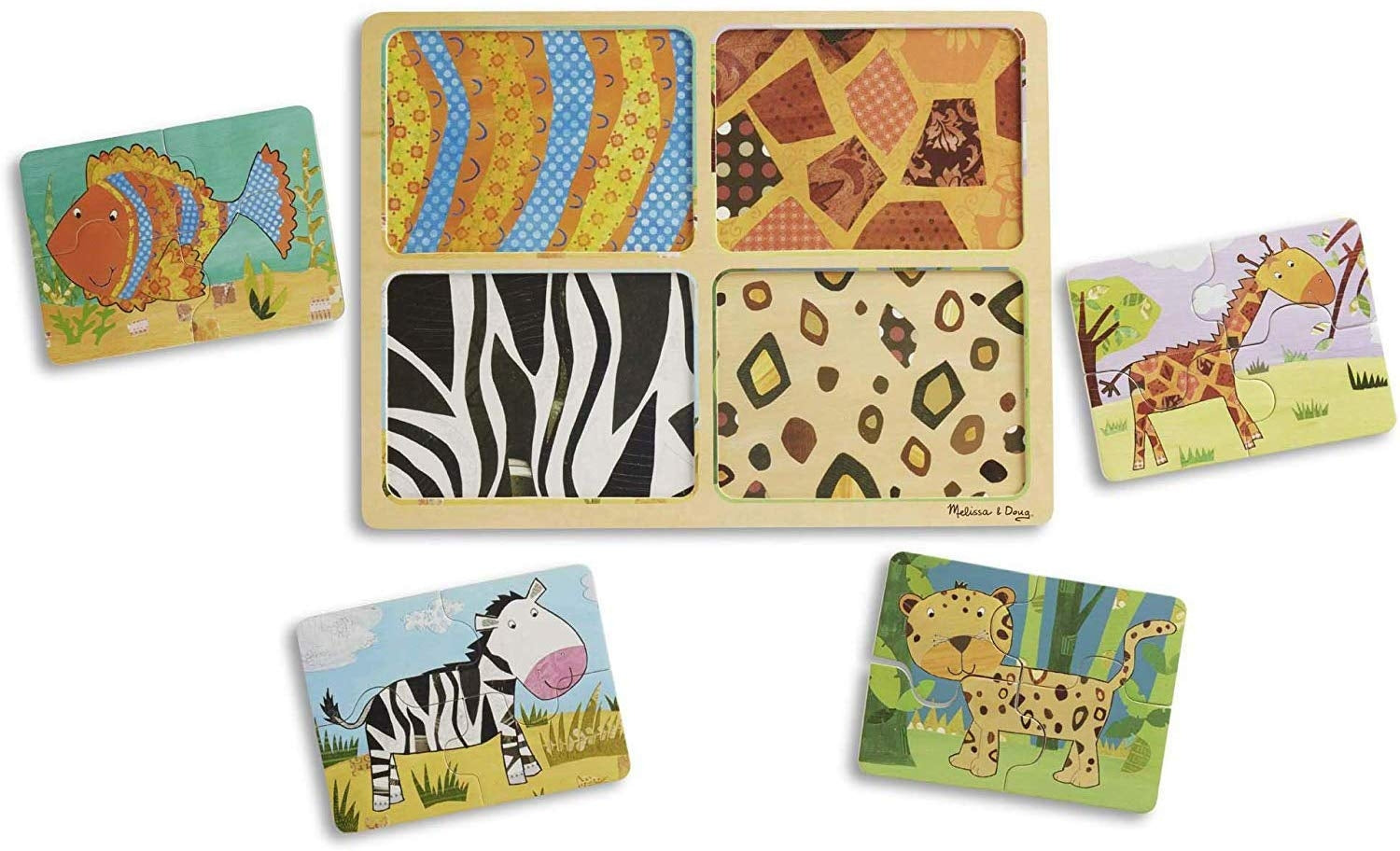 Melissa & Doug Natural Play Wooden Puzzle - Animal Patterns