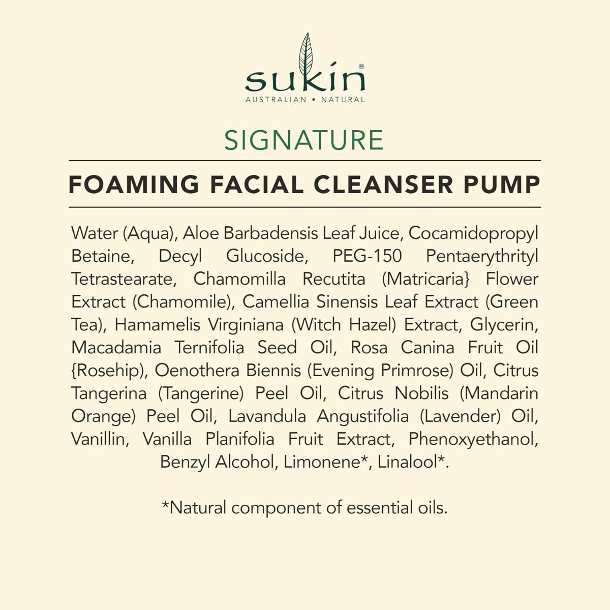 Sukin Foaming Facial Cleanser Pump, 125ml - Signature