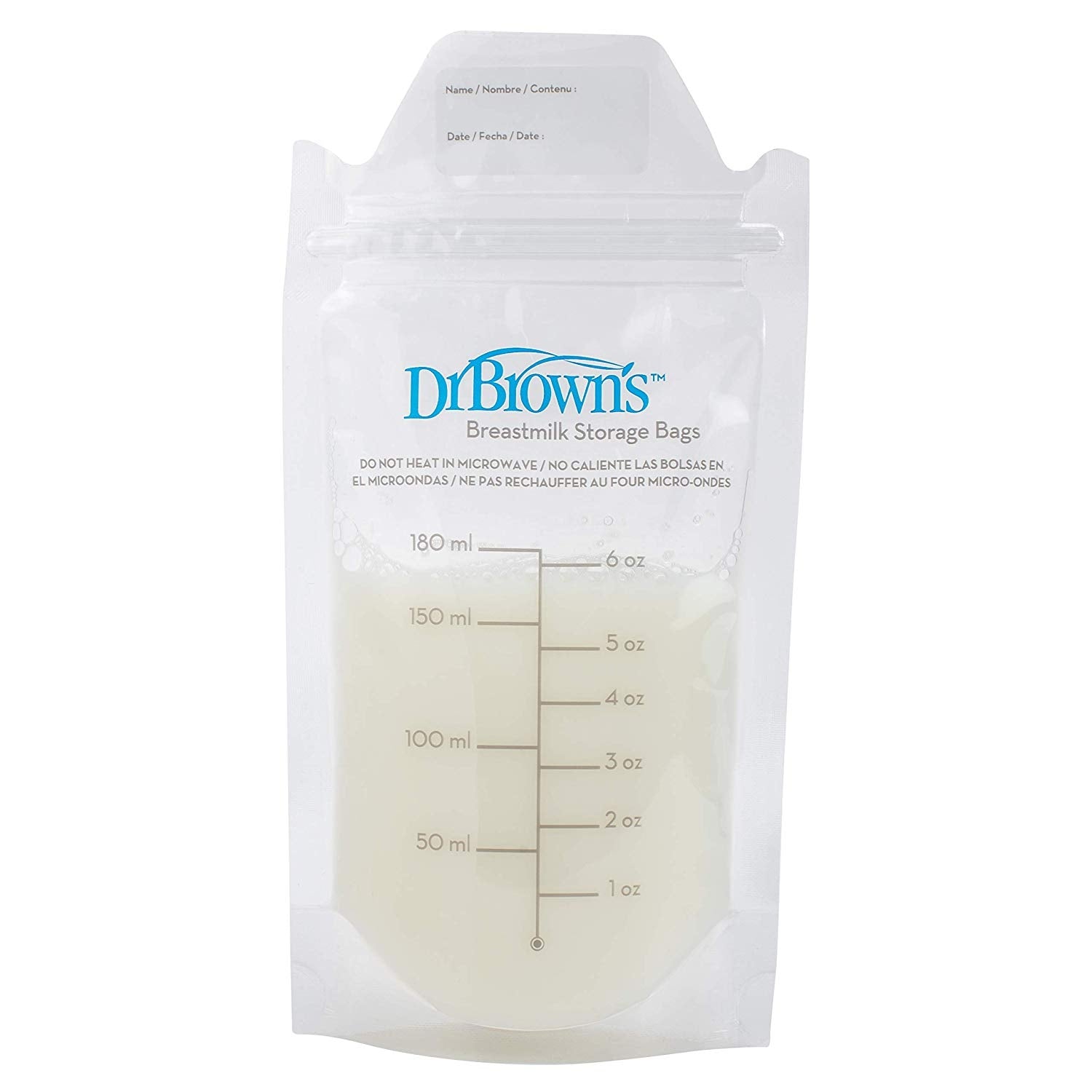 Dr. Brown's Breastmilk Storage Bags, 180ml (50pc)