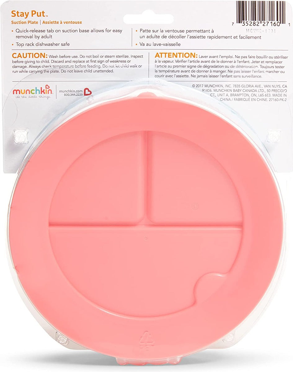 Munchkin Stay Put Suction Baby Plate (4 Colours) - Pupsik Singapore