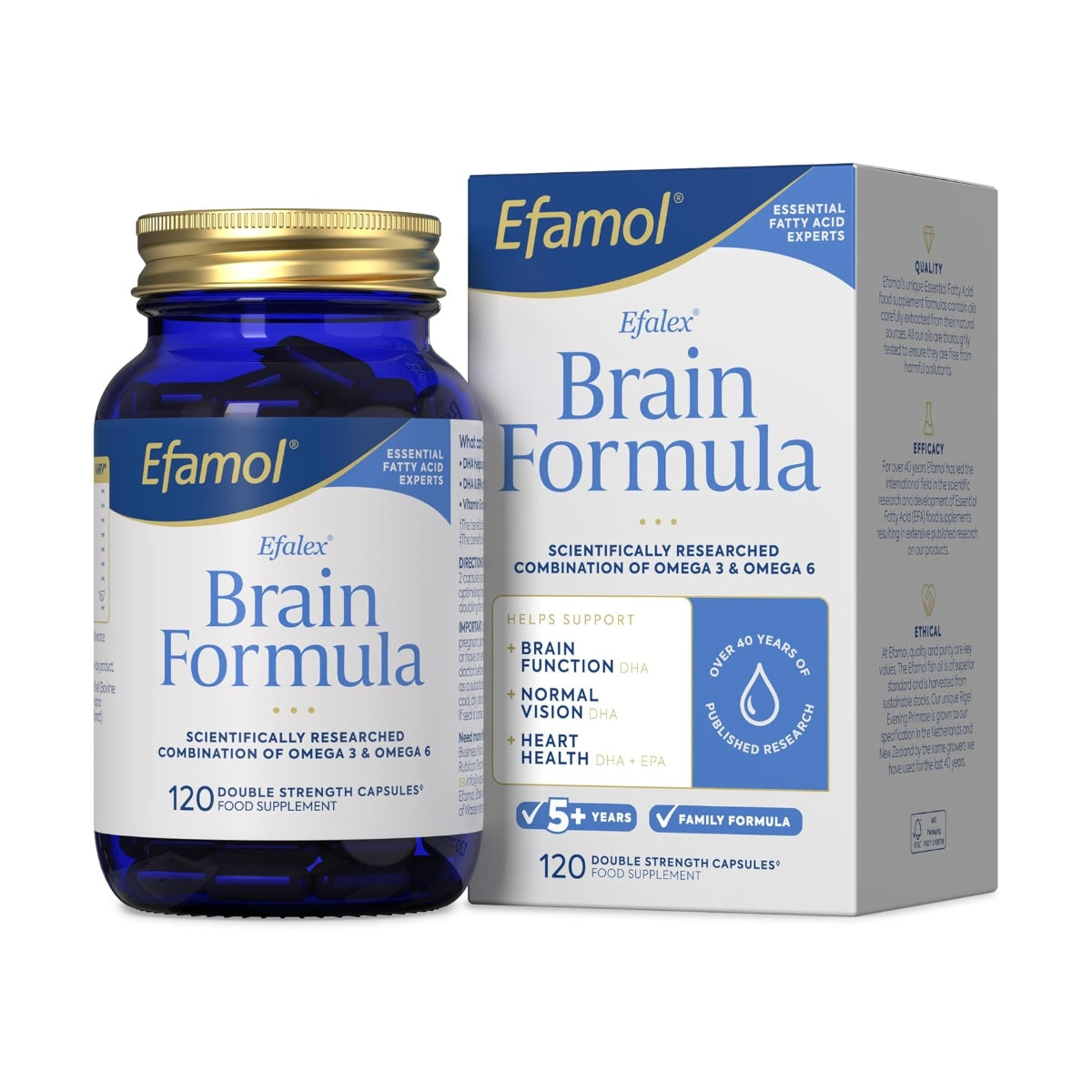 Efamol Efalex Brain Formula Omega 3 Fish Oil & Omega 6 Evening Primrose Oil (2 Sizes)