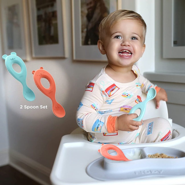 Nuby Silicone Easy Grip Baby Spoons, 2pk