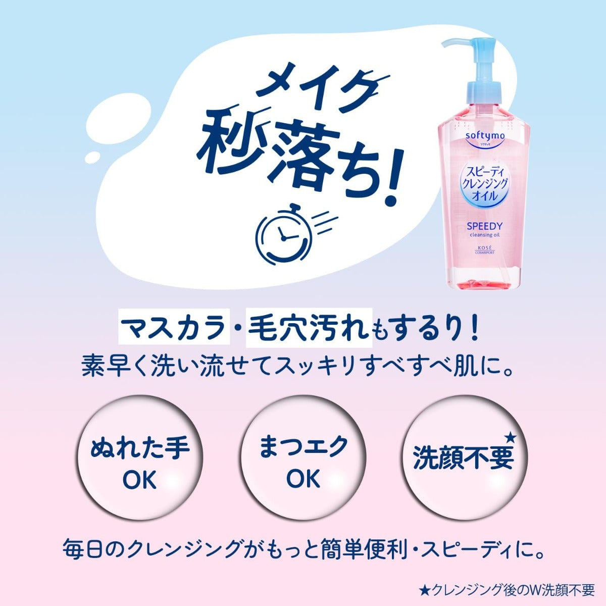 Kose Softymo Speedy Cleansing Oil Refill, 210ml - Exp 04/27