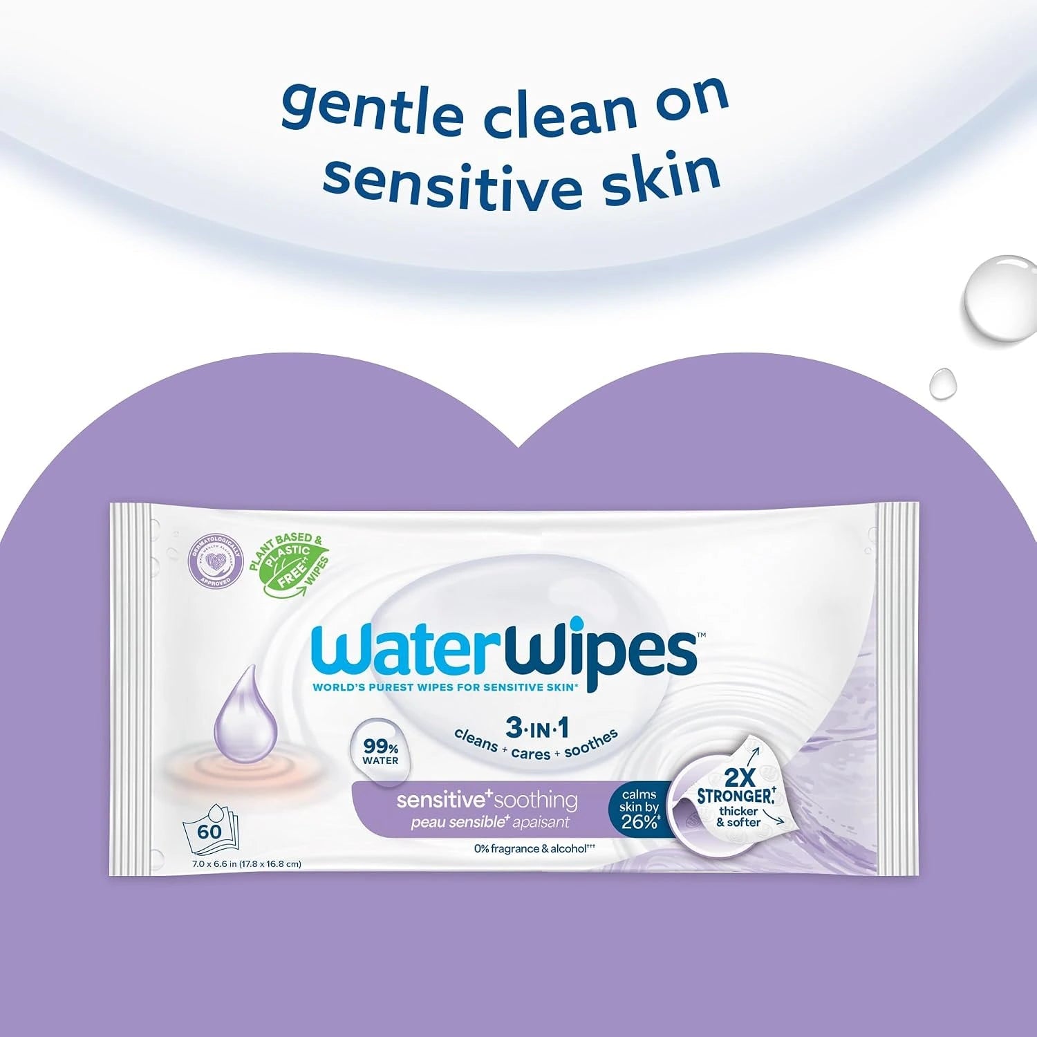 WaterWipes Sensitive+ Soothing Wipes with 99% Water & Botanical Extracts, 12pks of 60s - 720pcs (Exp 02/27)