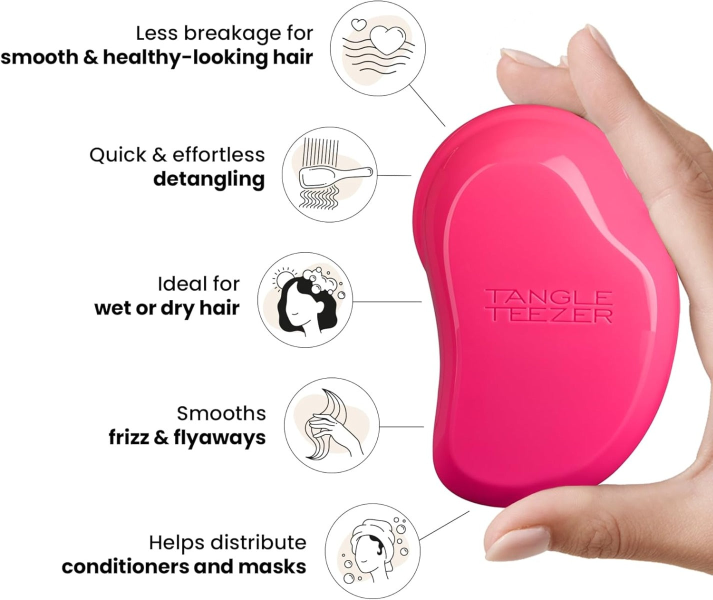 Tangle Teezer Original Detangling Hairbrush, Straight & Curly (6 Designs)