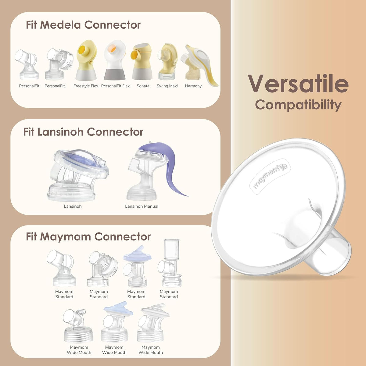 Maymom MyFit Breast Shield for Spectra/Medela, 2pc (6 Sizes, 15-20mm) - Pupsik Singapore