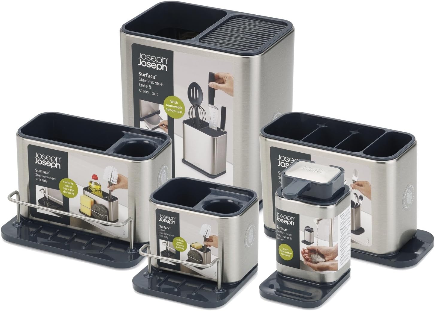 Joseph Joseph Surface Stainless-Steel Sink Tidy - Small