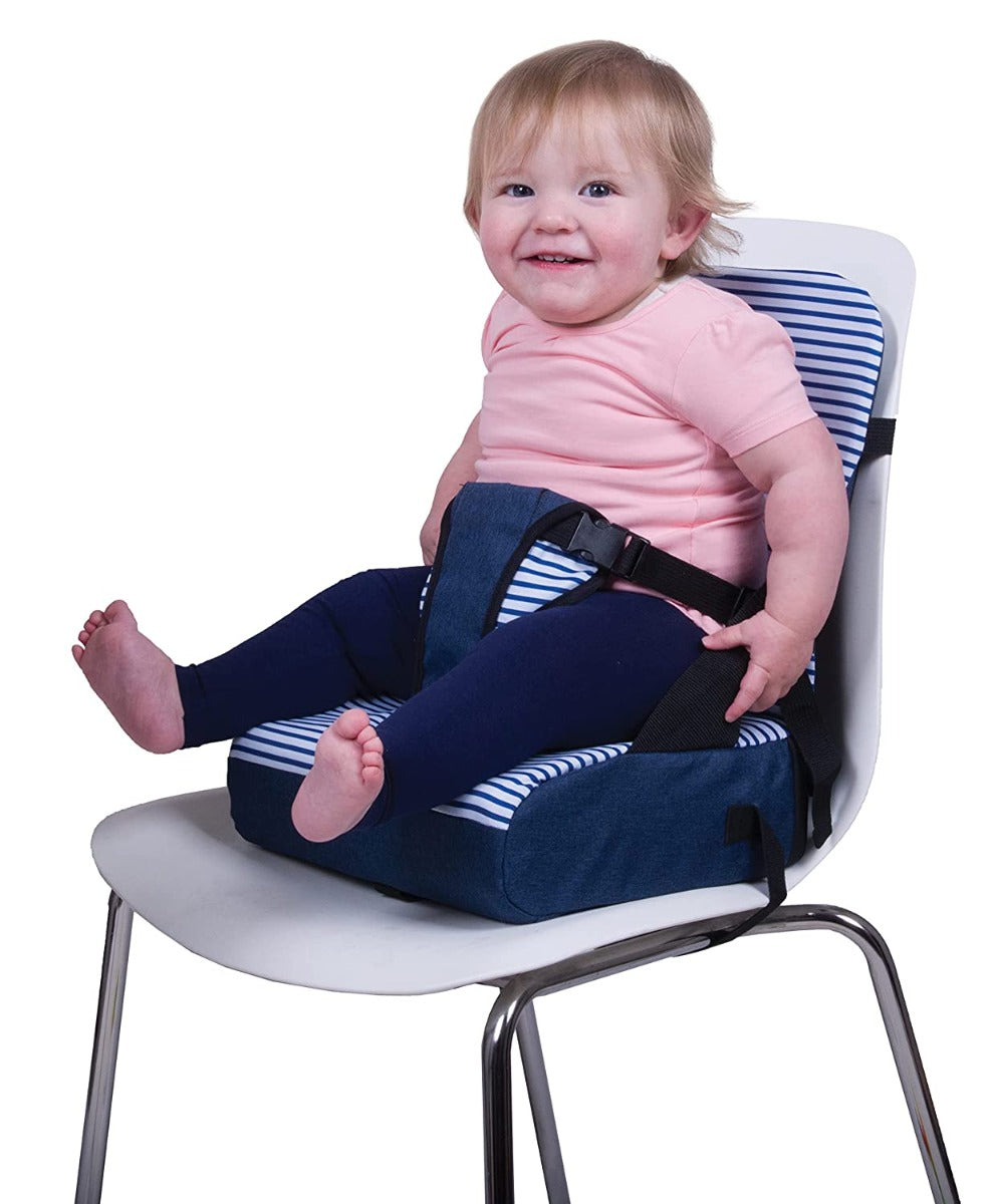 Dreambaby Grab 'N Go Booster Seat - Navy Denim Stripes