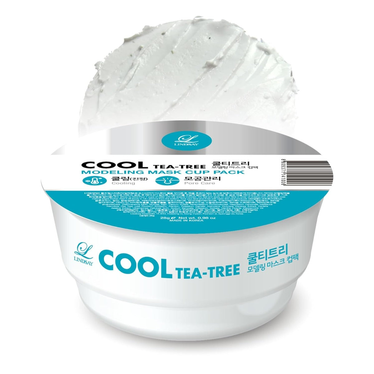 Lindsay Modeling Mask Cup Pack, 28g - Cool Tea Tree (Exp 10/27)