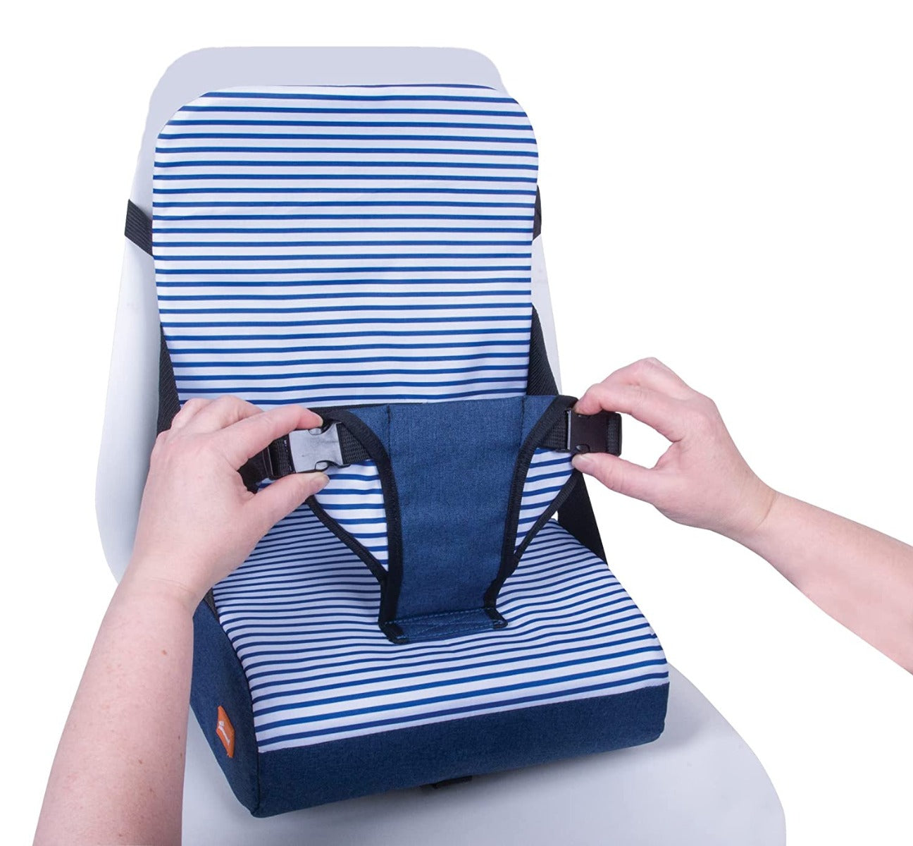 Dreambaby Grab 'N Go Booster Seat - Navy Denim Stripes