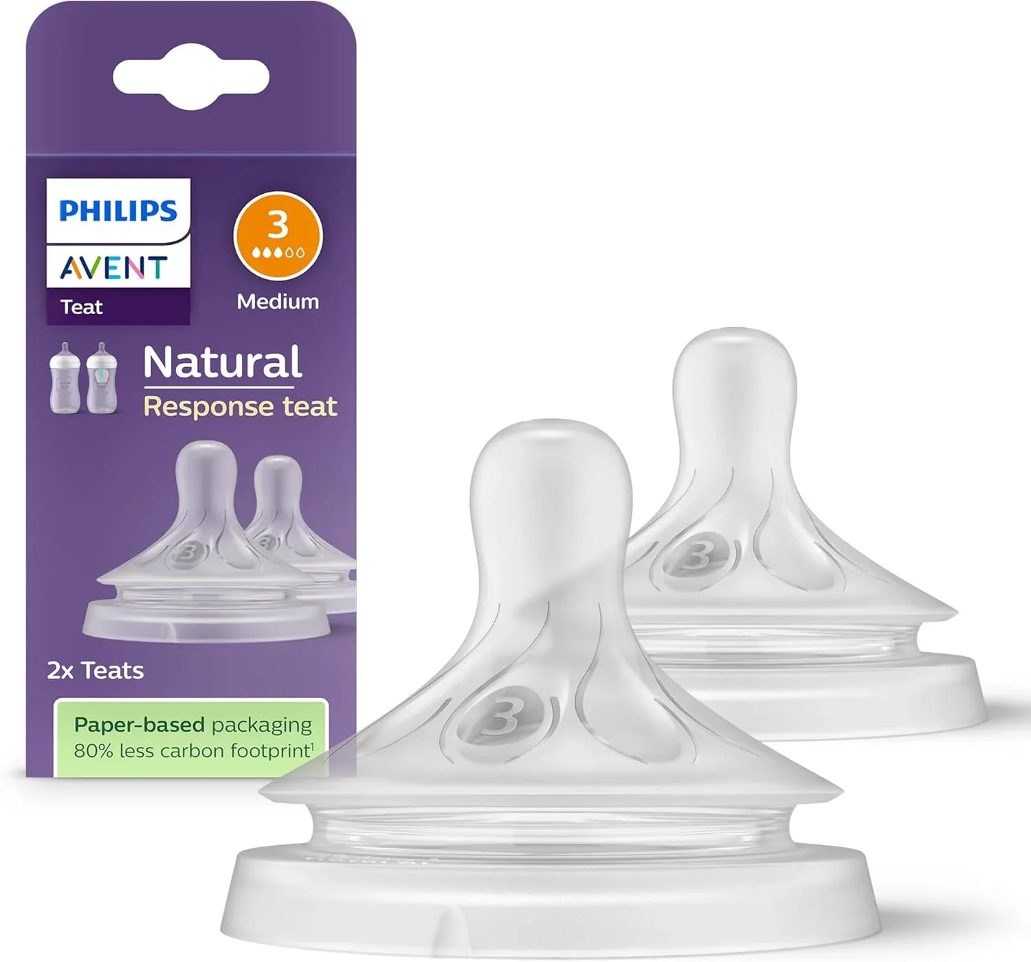 Philips Avent Silicone Natural Response Nipples, 2/3pk (6 Sizes) - Pupsik Singapore