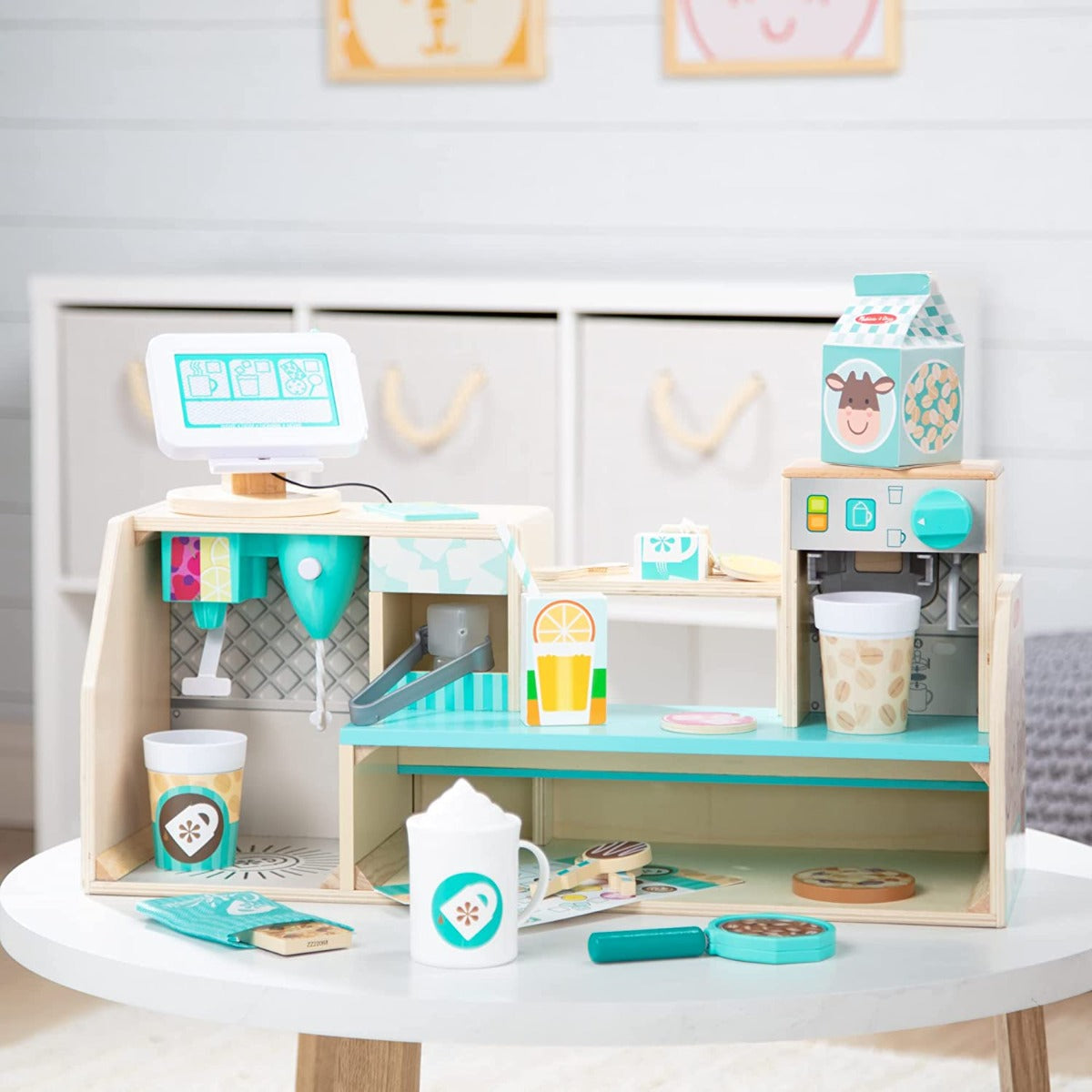 Melissa & Doug Wooden Cafe Barista Coffee Shop Play Set