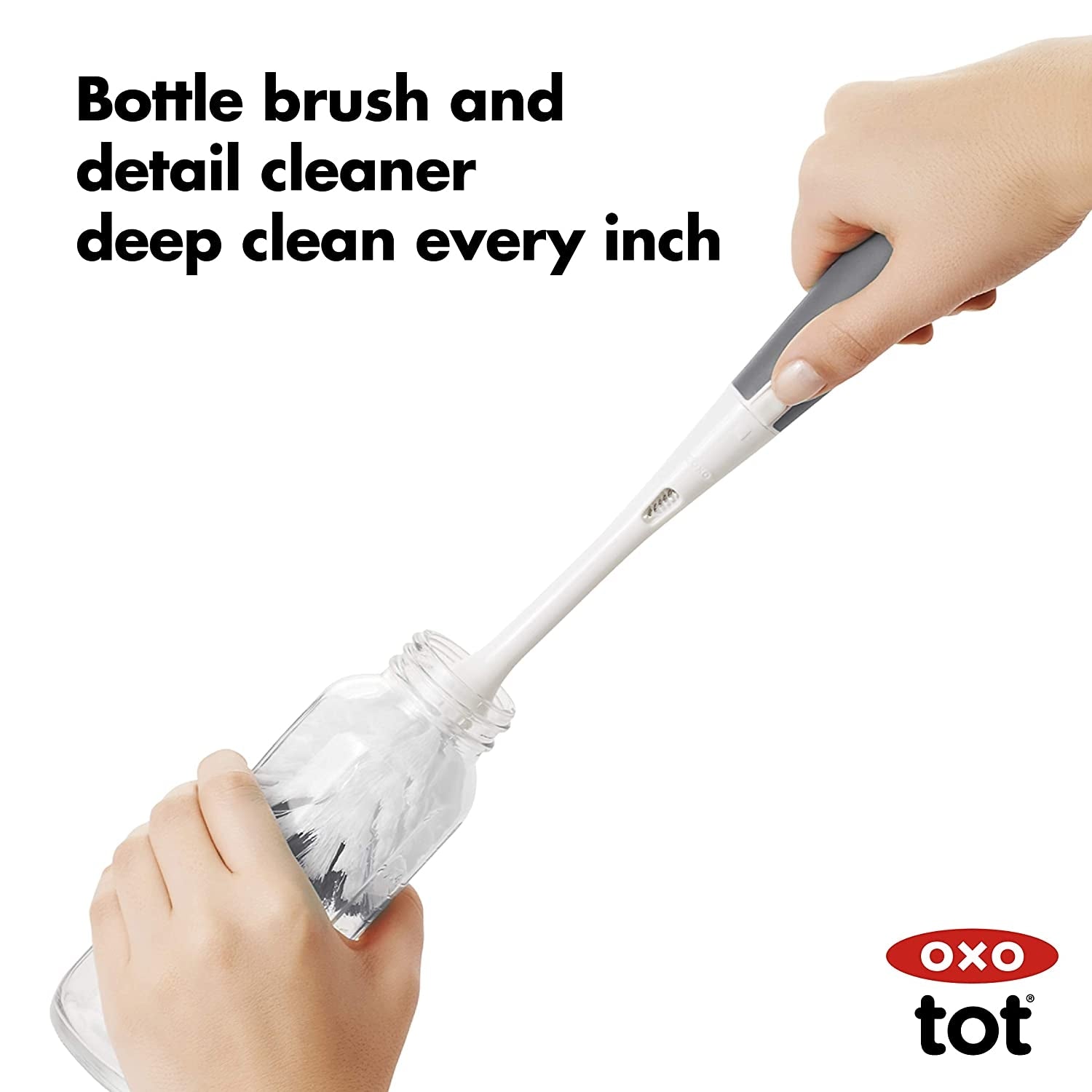 Oxo Tot On-The-Go Drying Rack with Bottle Brush - Grey