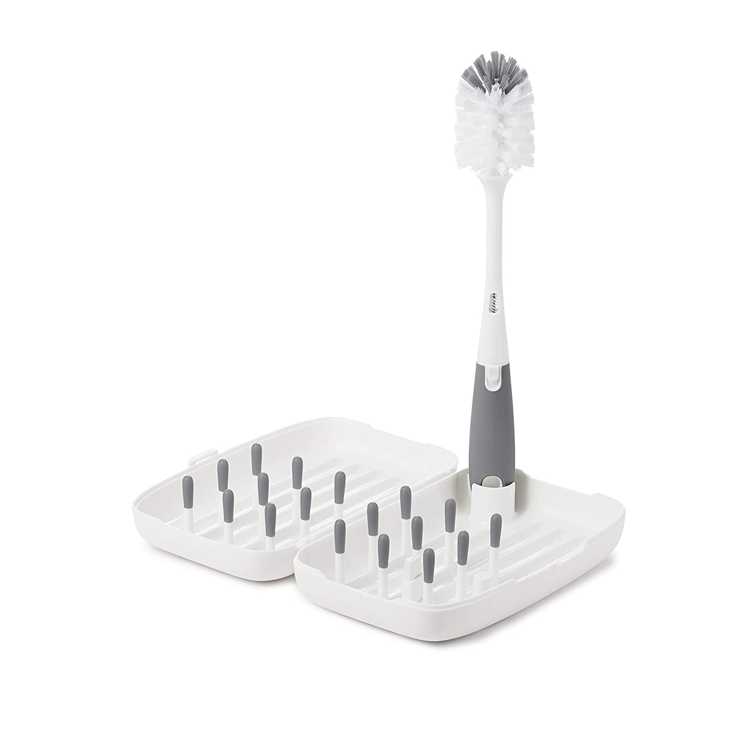 Oxo Tot On-The-Go Drying Rack with Bottle Brush - Grey