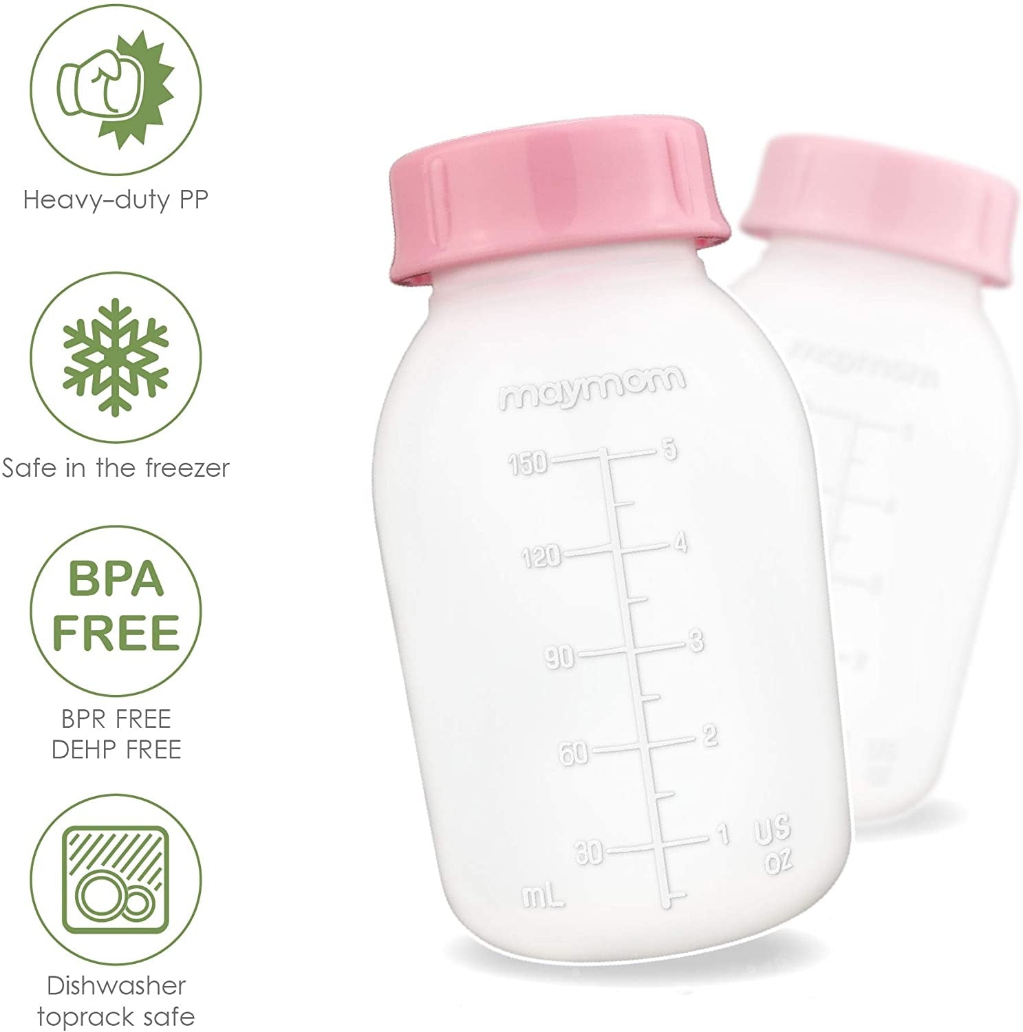 Maymom Milk Storage Bottles for Medela Flex, 150ml (8pc)