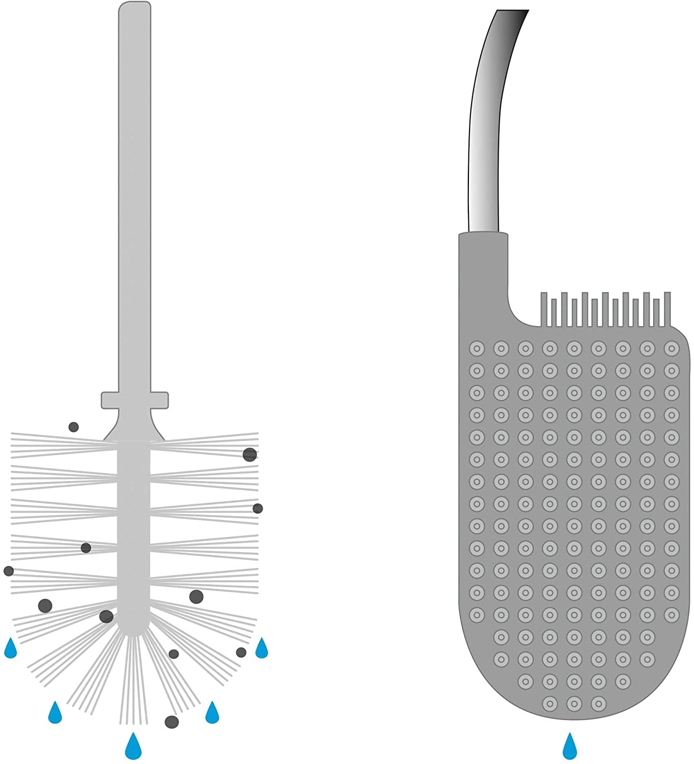 Joseph Joseph Flex Lite Toilet Brush - Grey/White