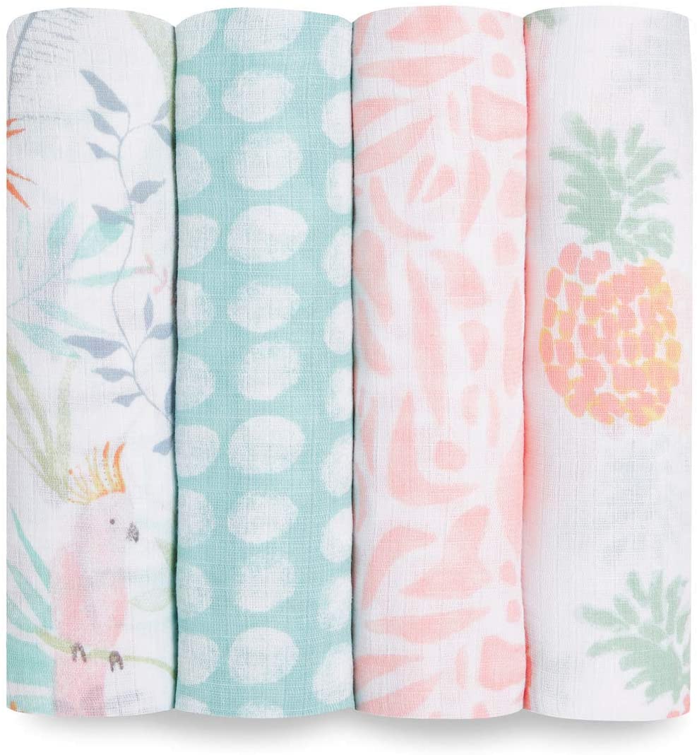 Aden Anais Essentials Muslin Cotton Swaddle (44 x 44 in), 4pk (32 Designs)