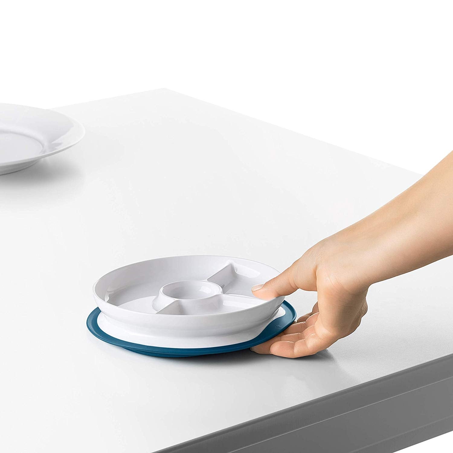 OXO Tot Stick & Stay Suction Divided Baby Plate (5 Colours) - Pupsik Singapore
