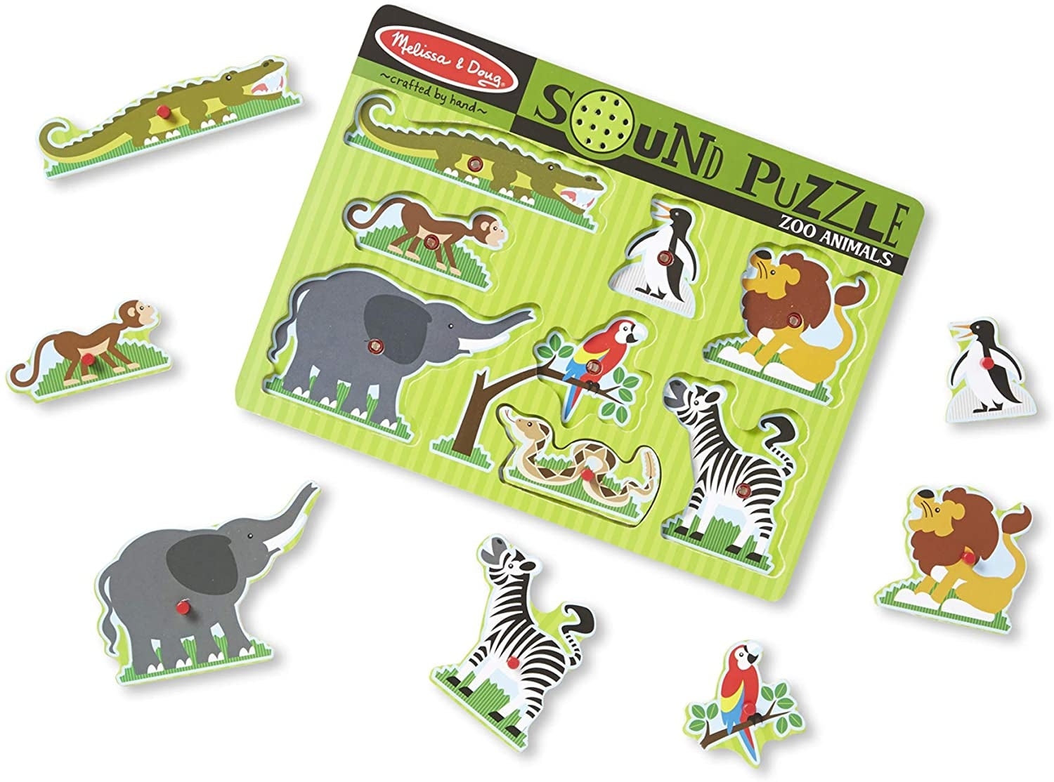 Melissa & Doug Zoo Animals Wooden Sound Puzzle (8pc)